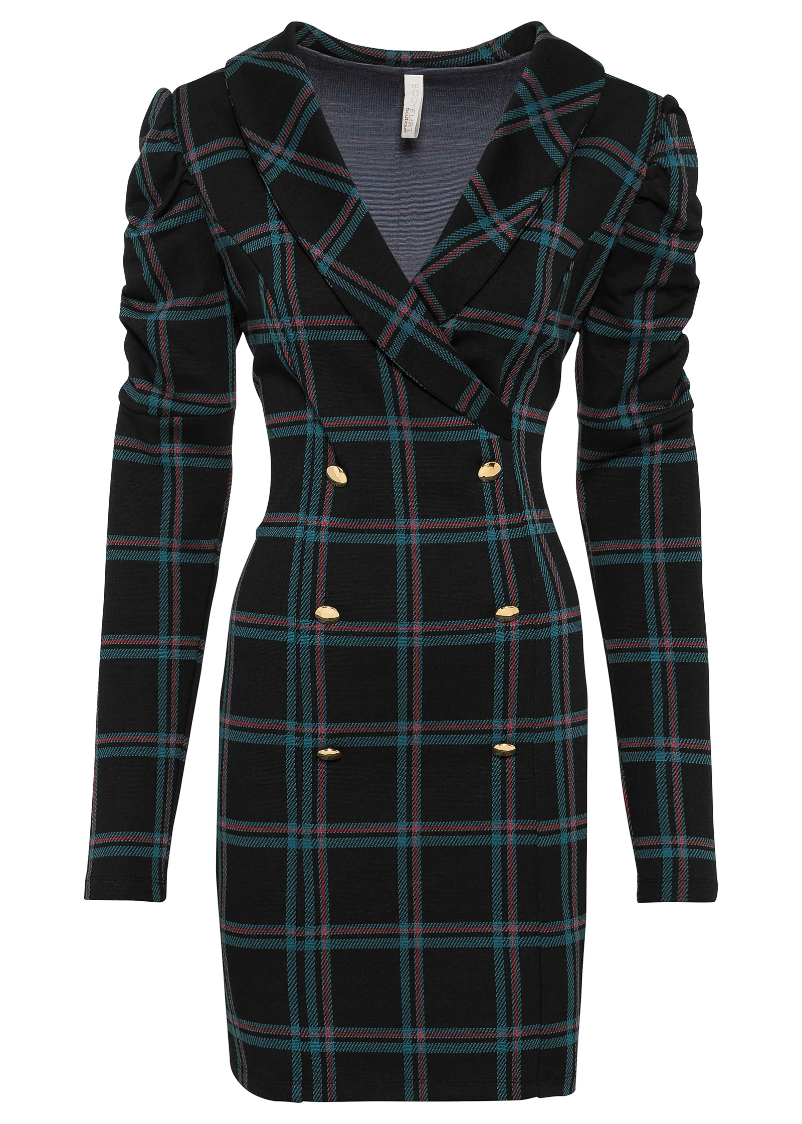 Plaid blazer dress - Black Multi