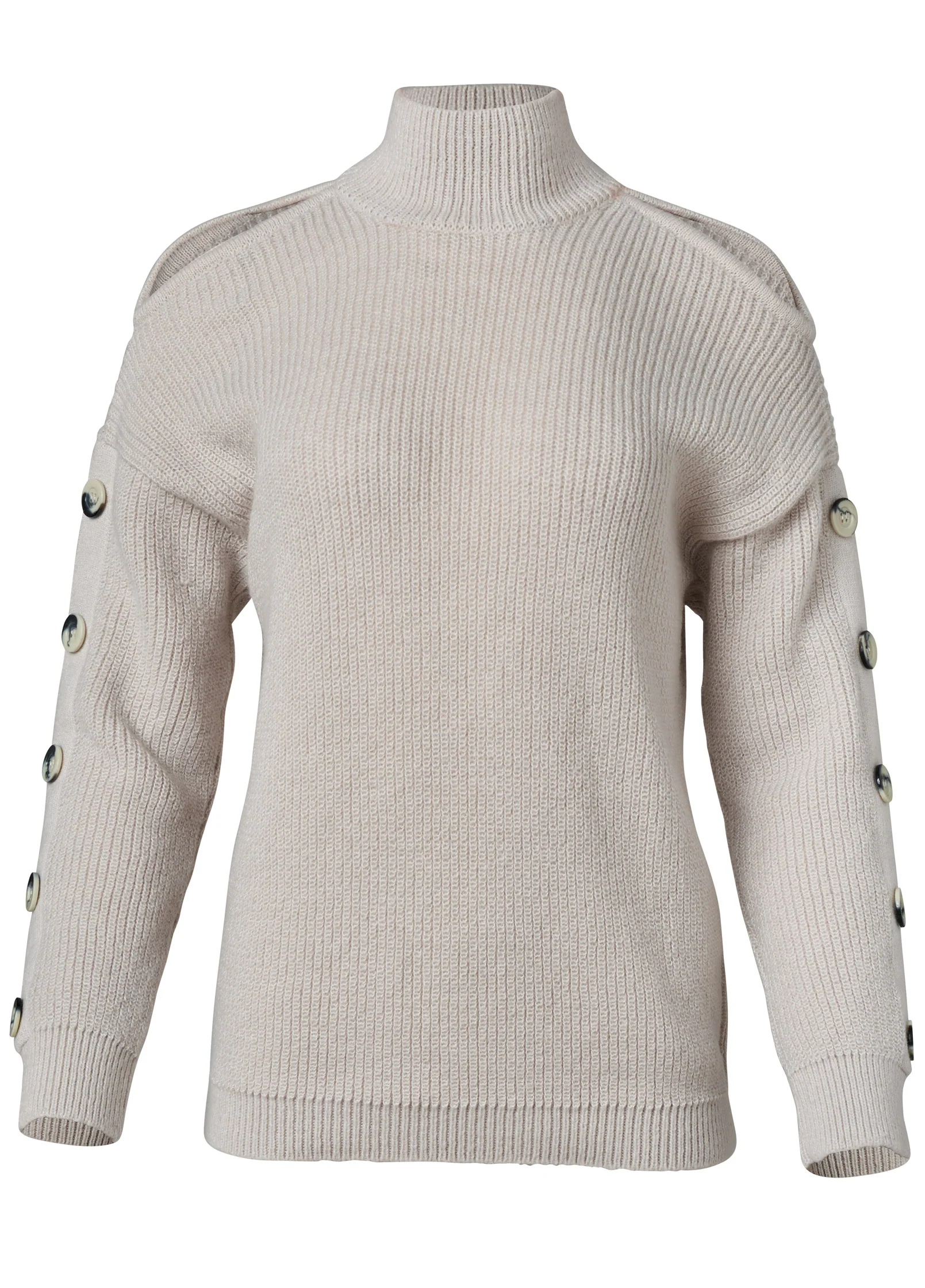 Cold-shoulder sweater - Cream