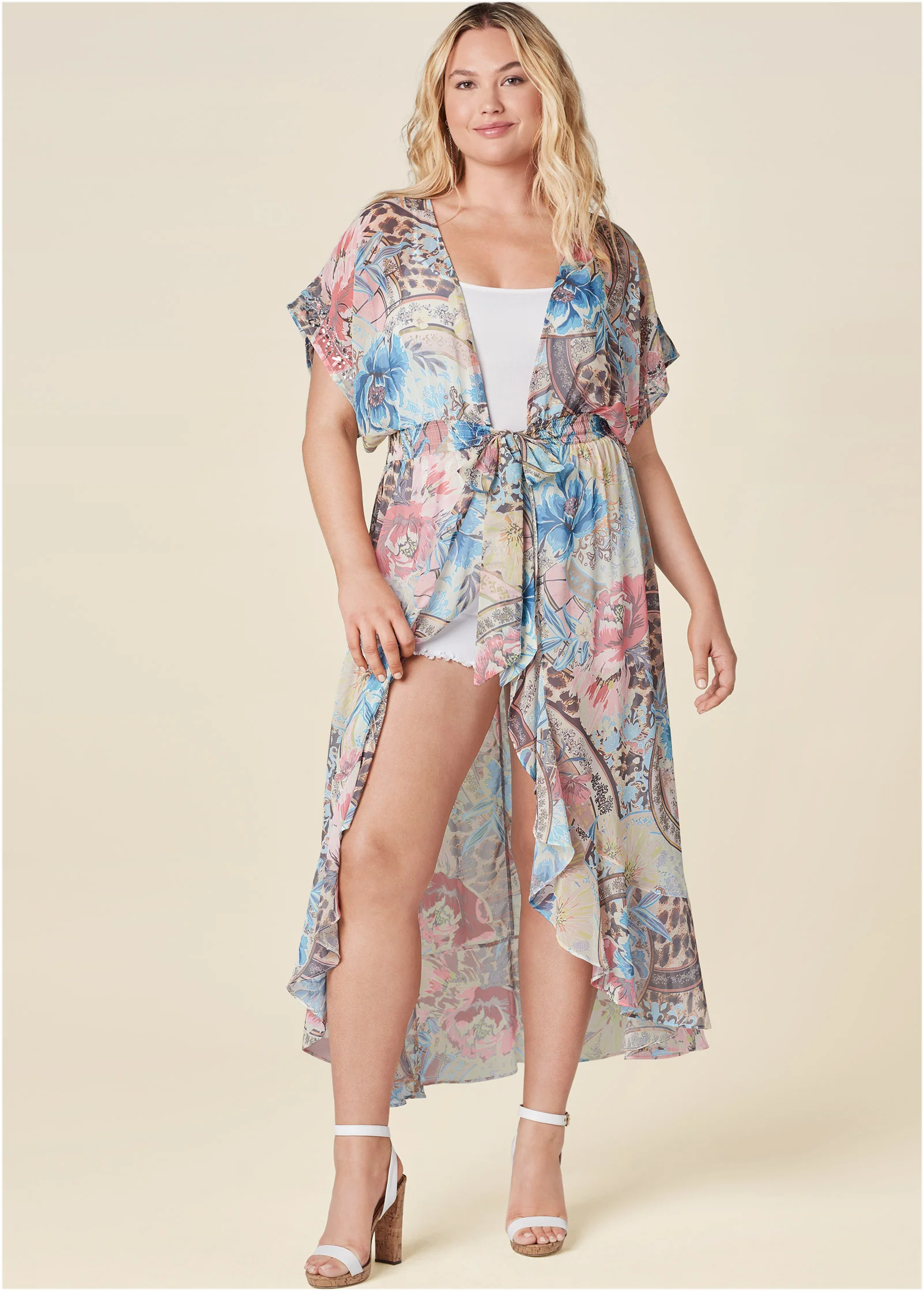 Floral paisley maxi top - Blush Multi