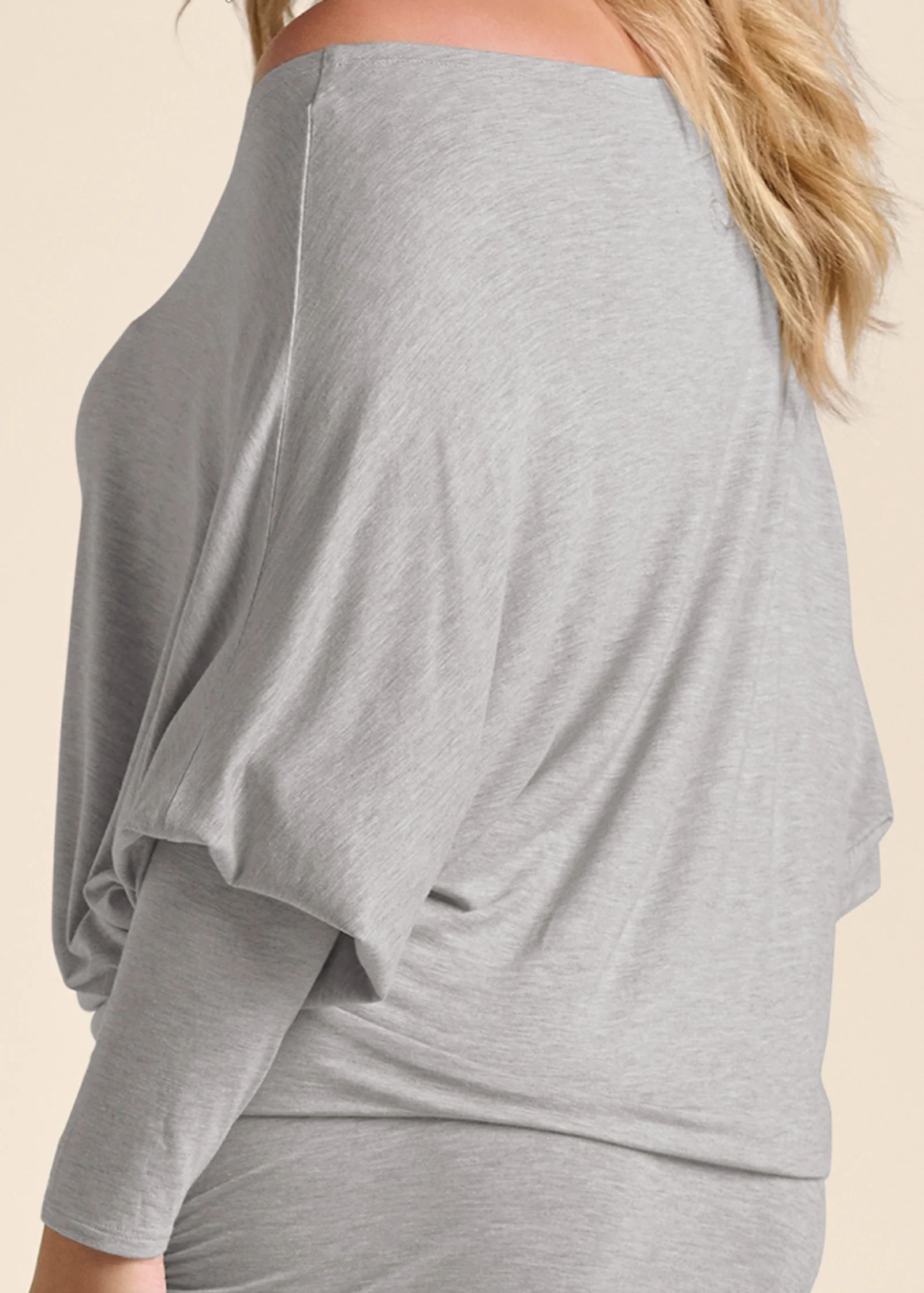 Off-shoulder dress - Heather Grey