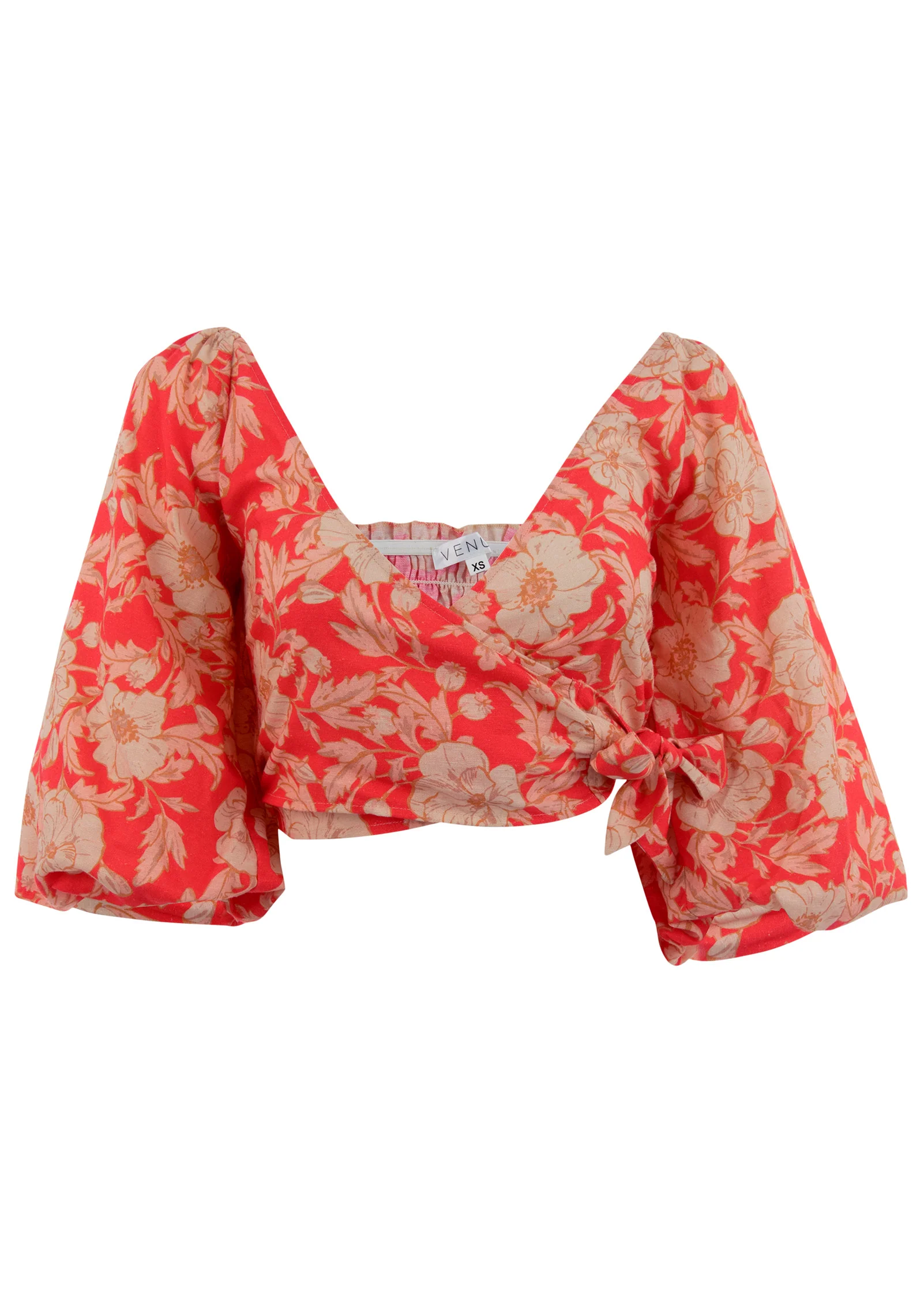 Linen wrap top - Venetian Floral