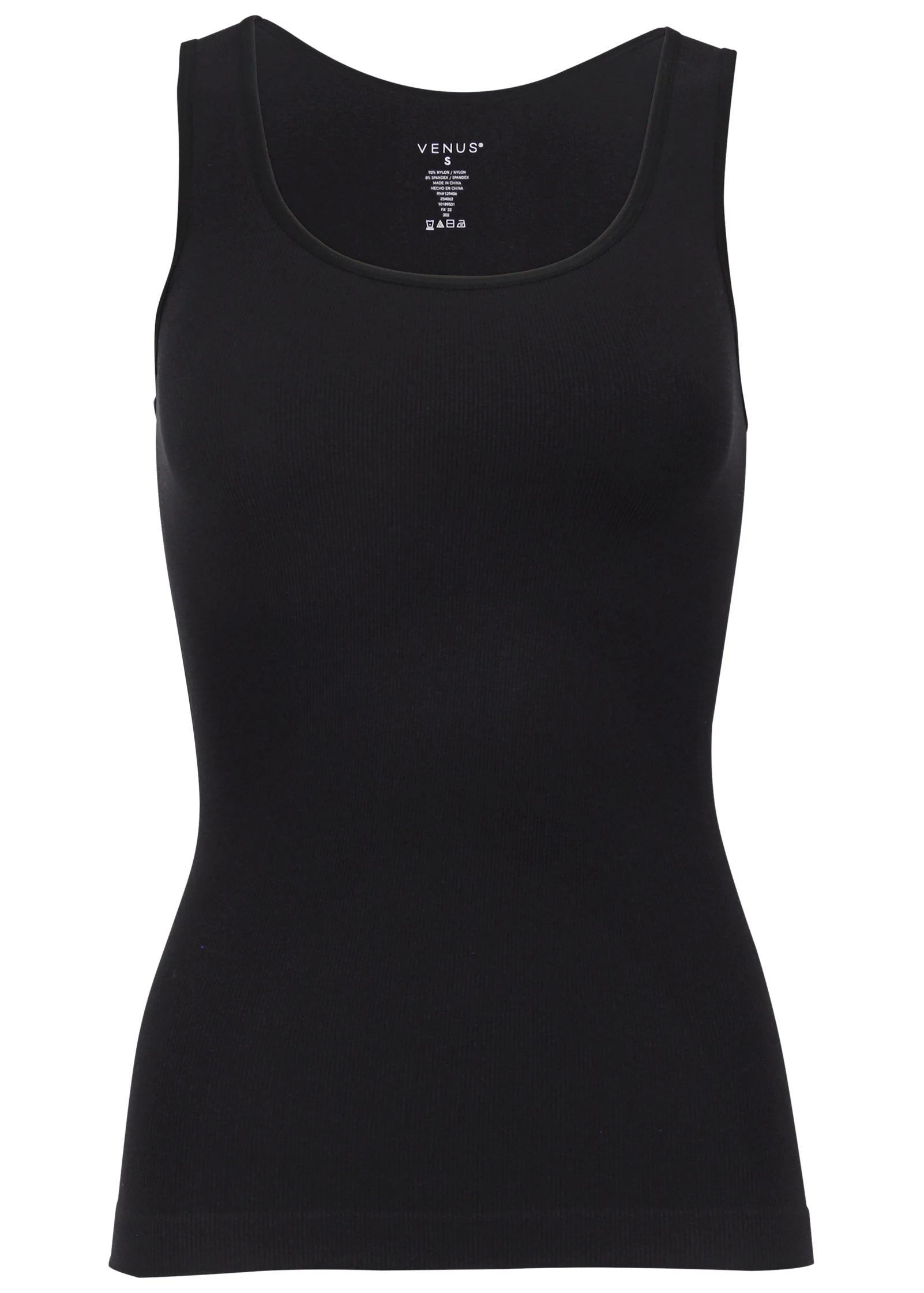 Seamless ribbed tank - Black