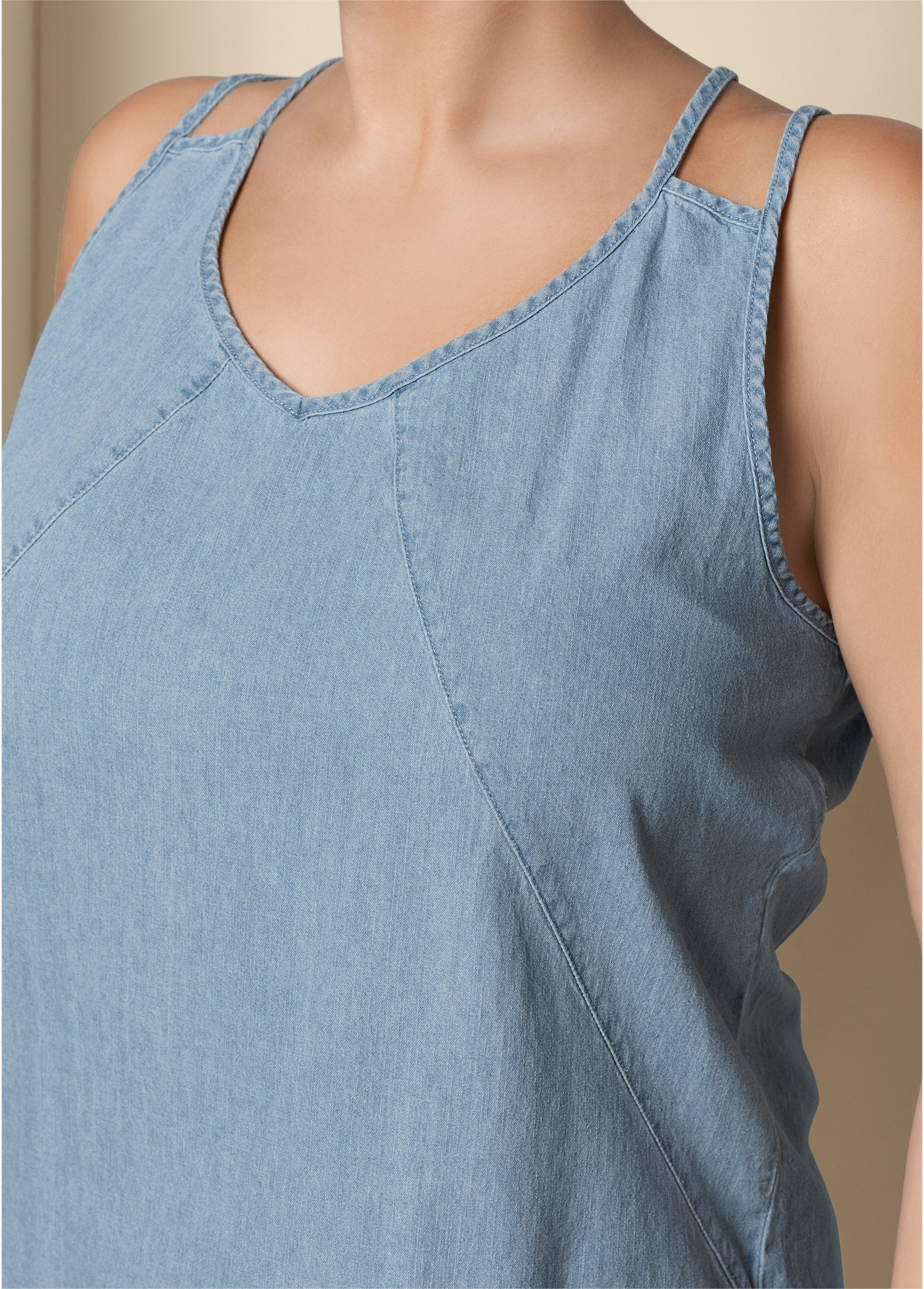 Chambray mini dress - Light Wash