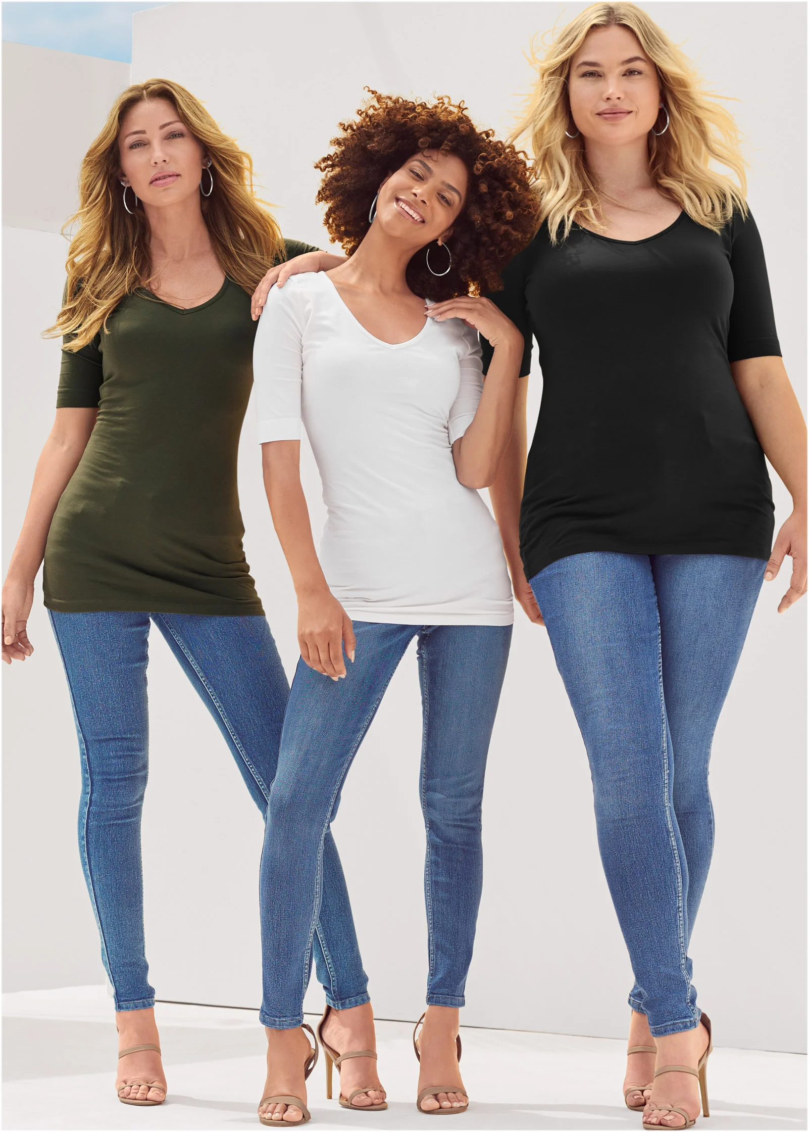 Long and lean tee - Olive