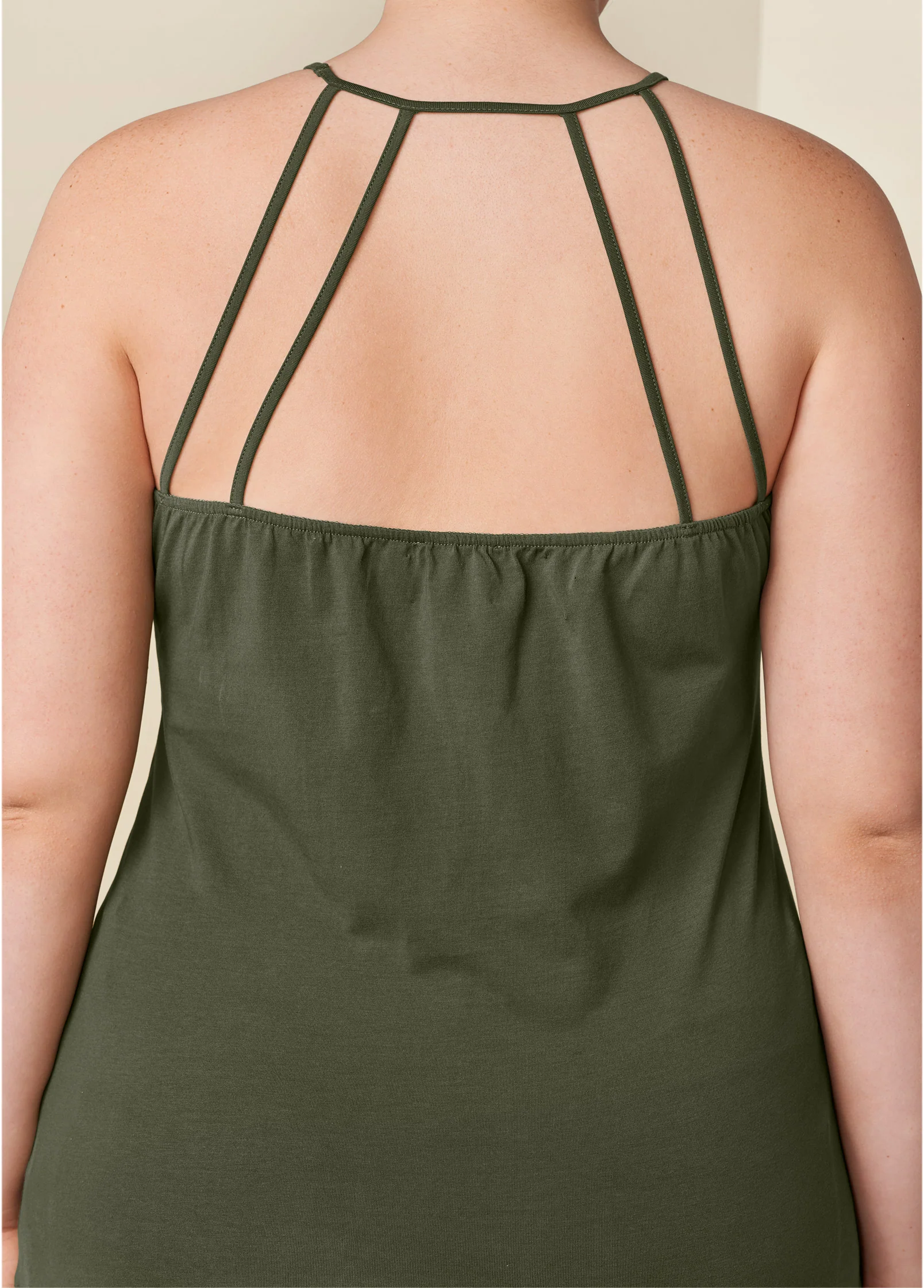 Strappy detail top - Olive