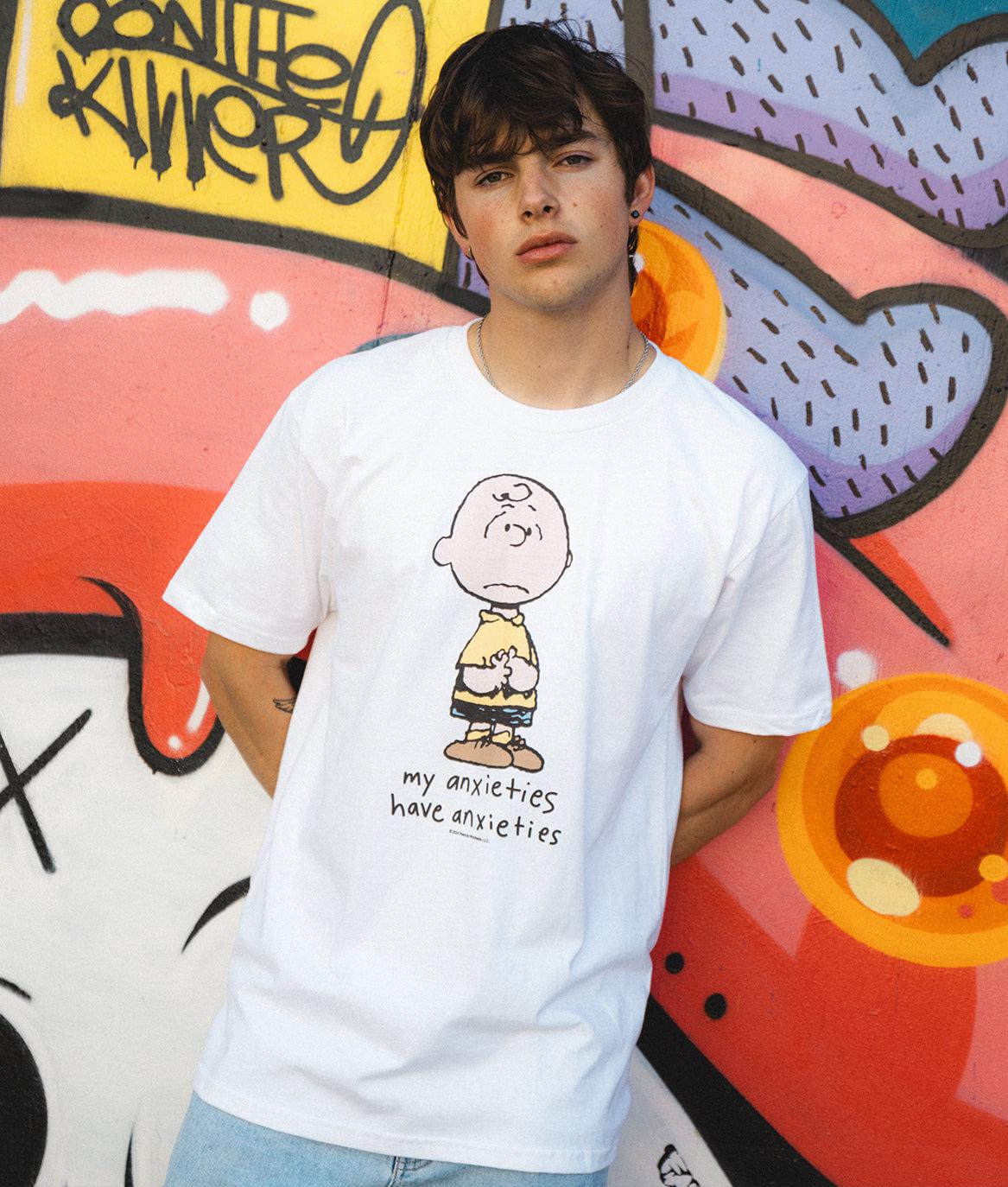 Peanuts Charlie Brown Anxieties Mens T-Shirt