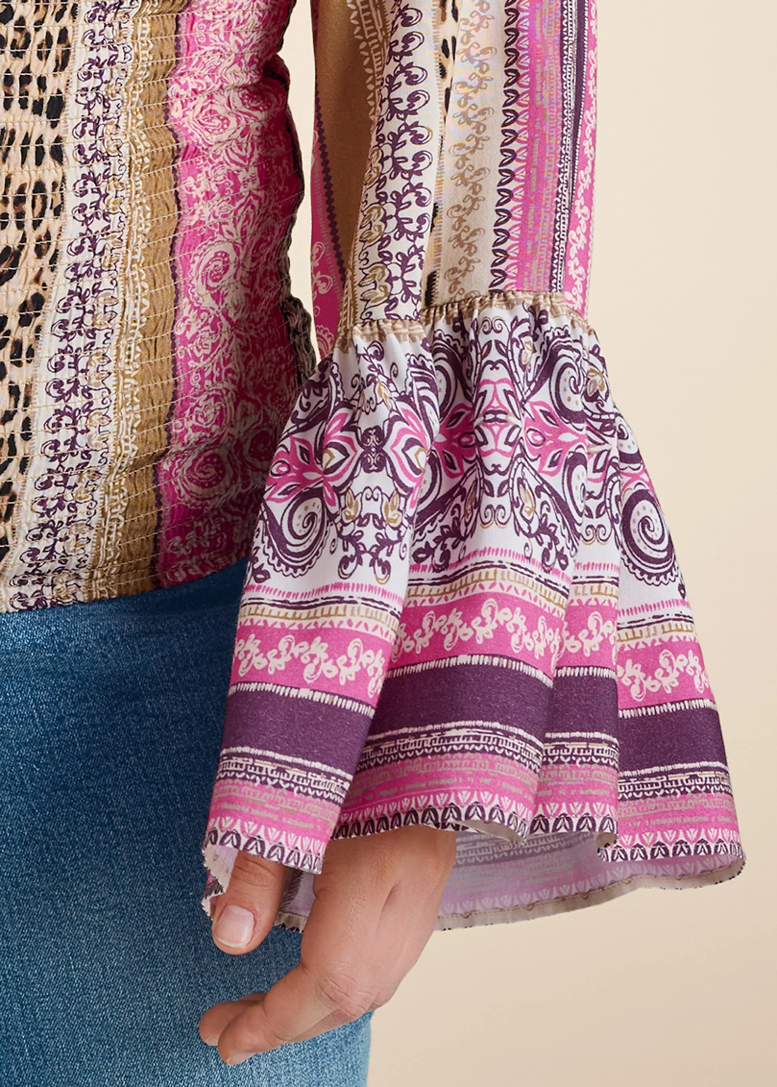 Sandstorm stripe top - Pink Multi