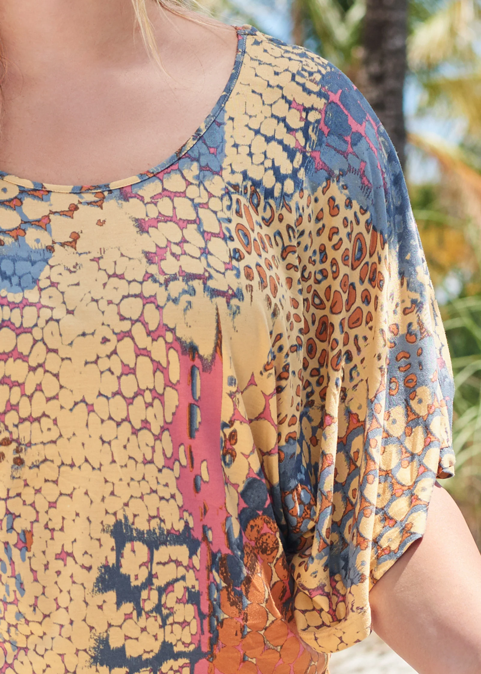 Banded convertible dress - Orange Multi