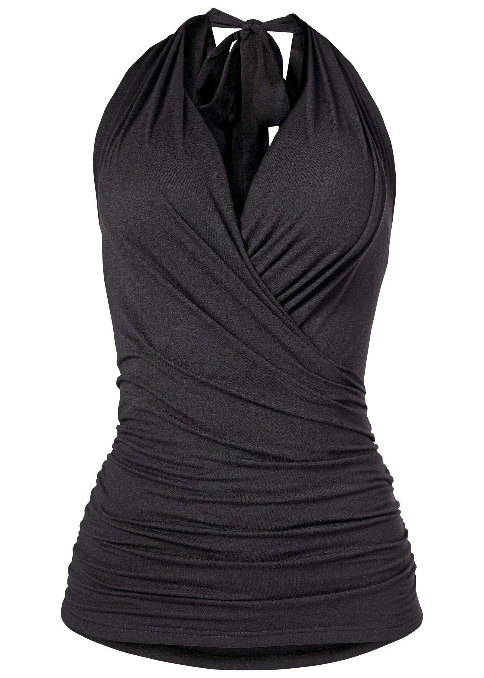 Surplice halter top - Black
