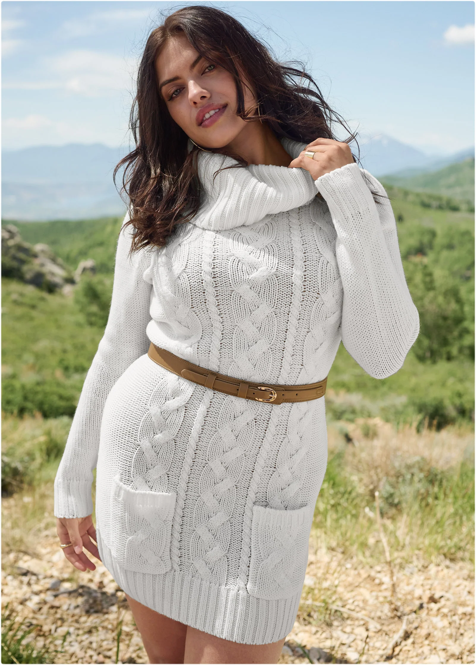 Cozy sweater dress - Off White