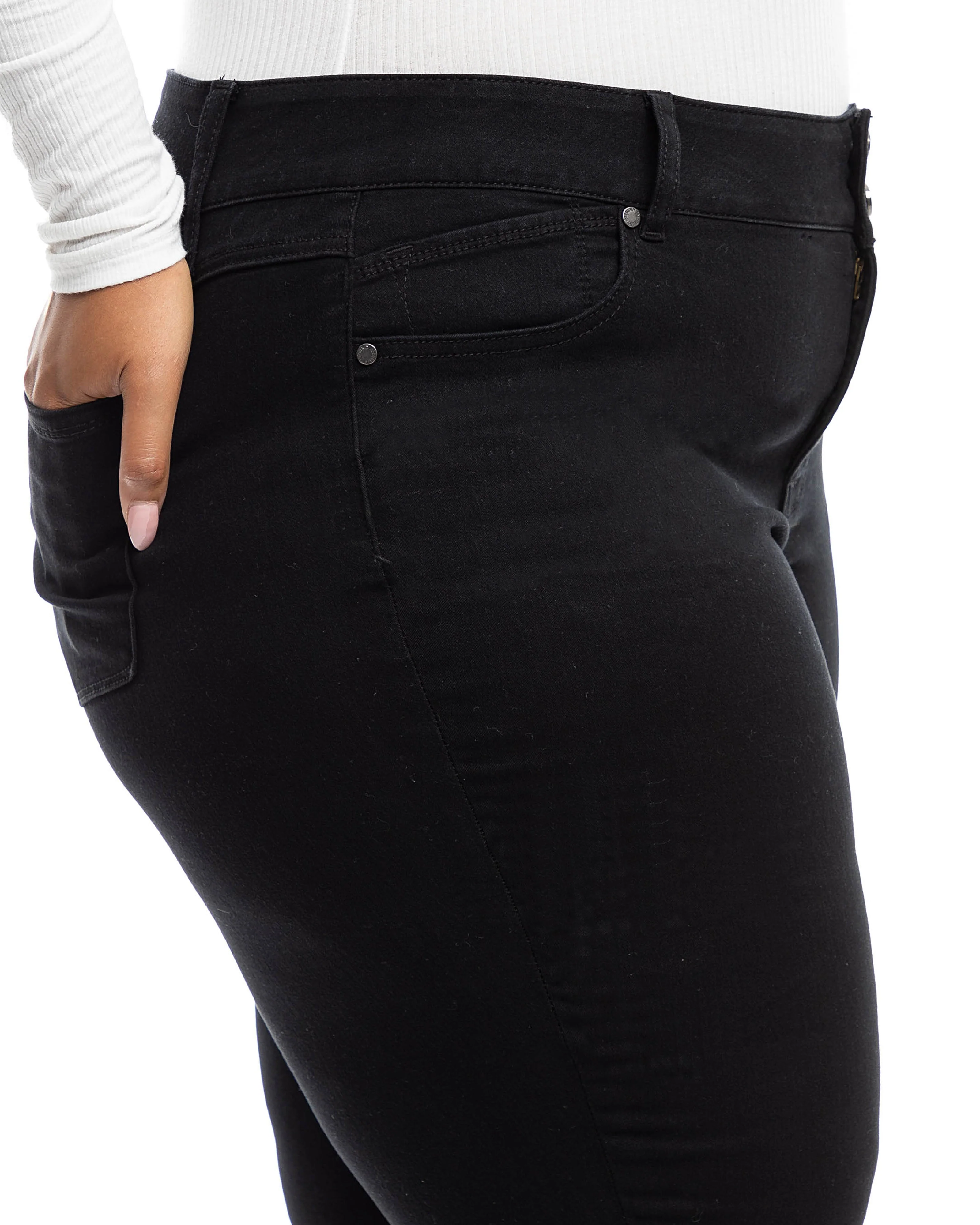 Plus High Rise Eco Ankle Skinny In Black