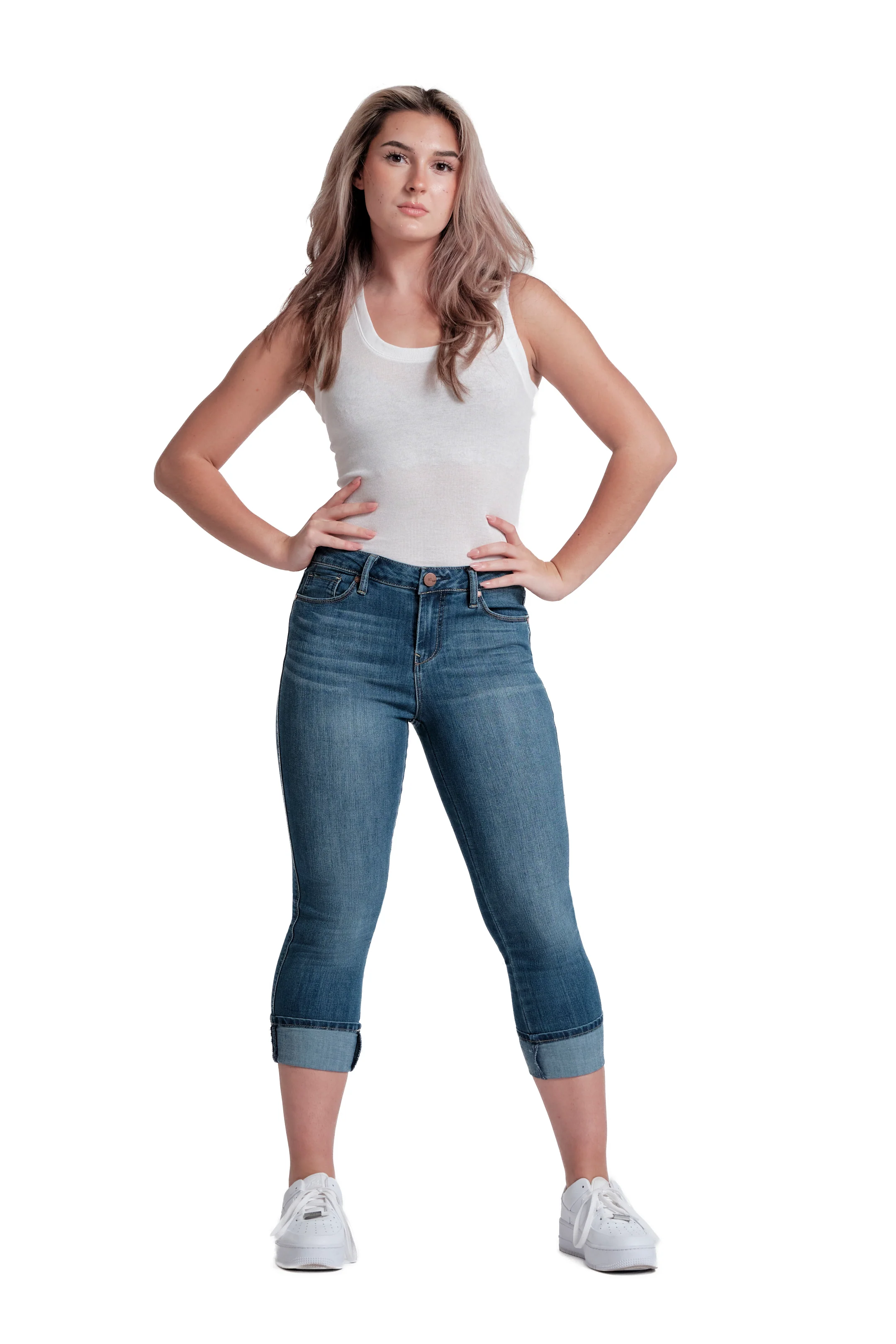 Vintage Cuffed Capri in Frida