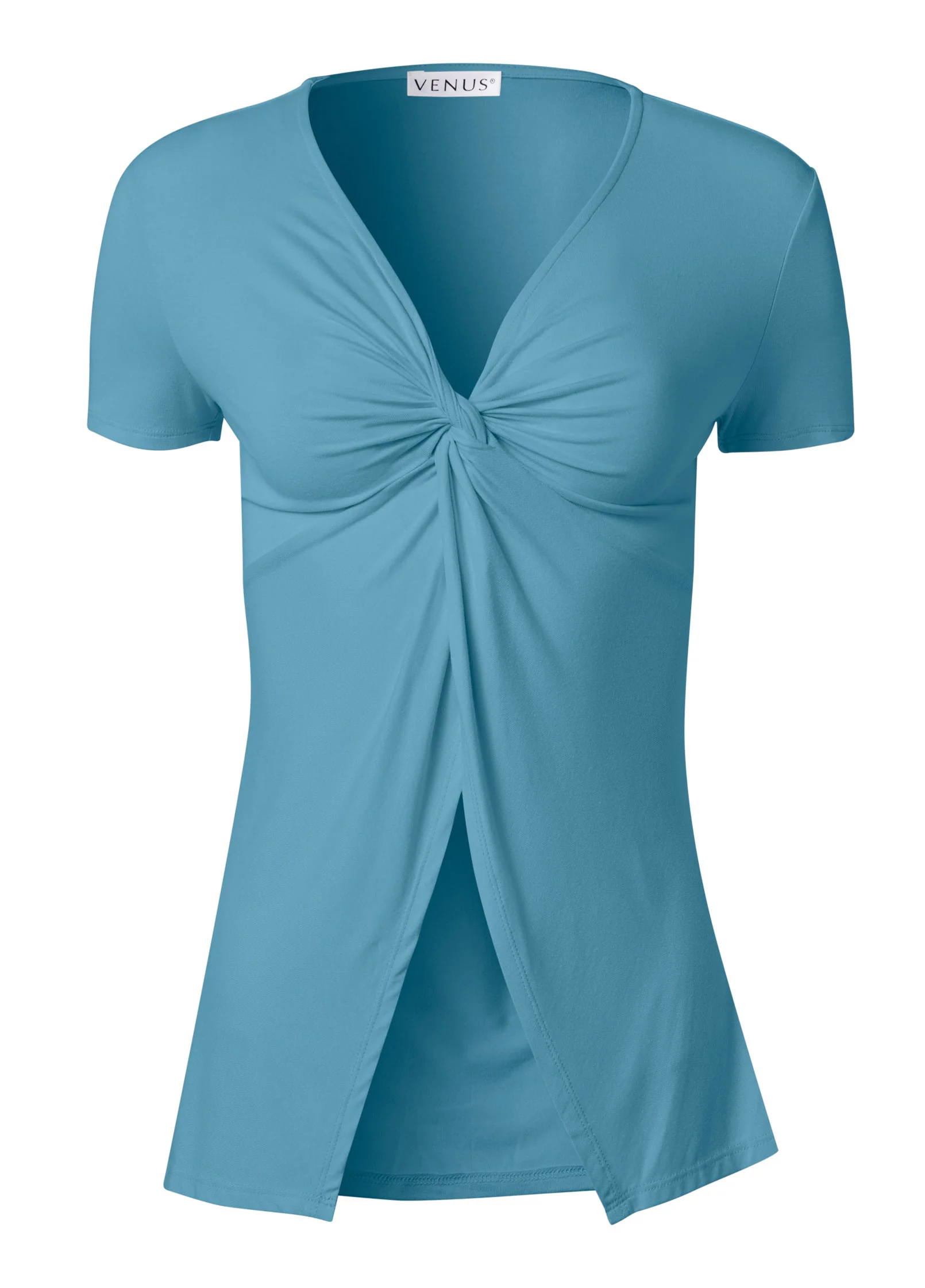 Plunging ruched top - Blue