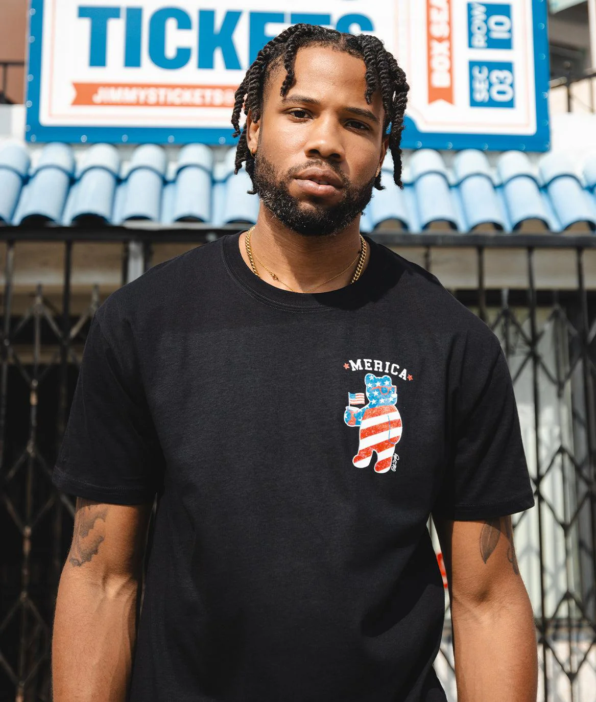 Merica Riot Bear Mens T-Shirt