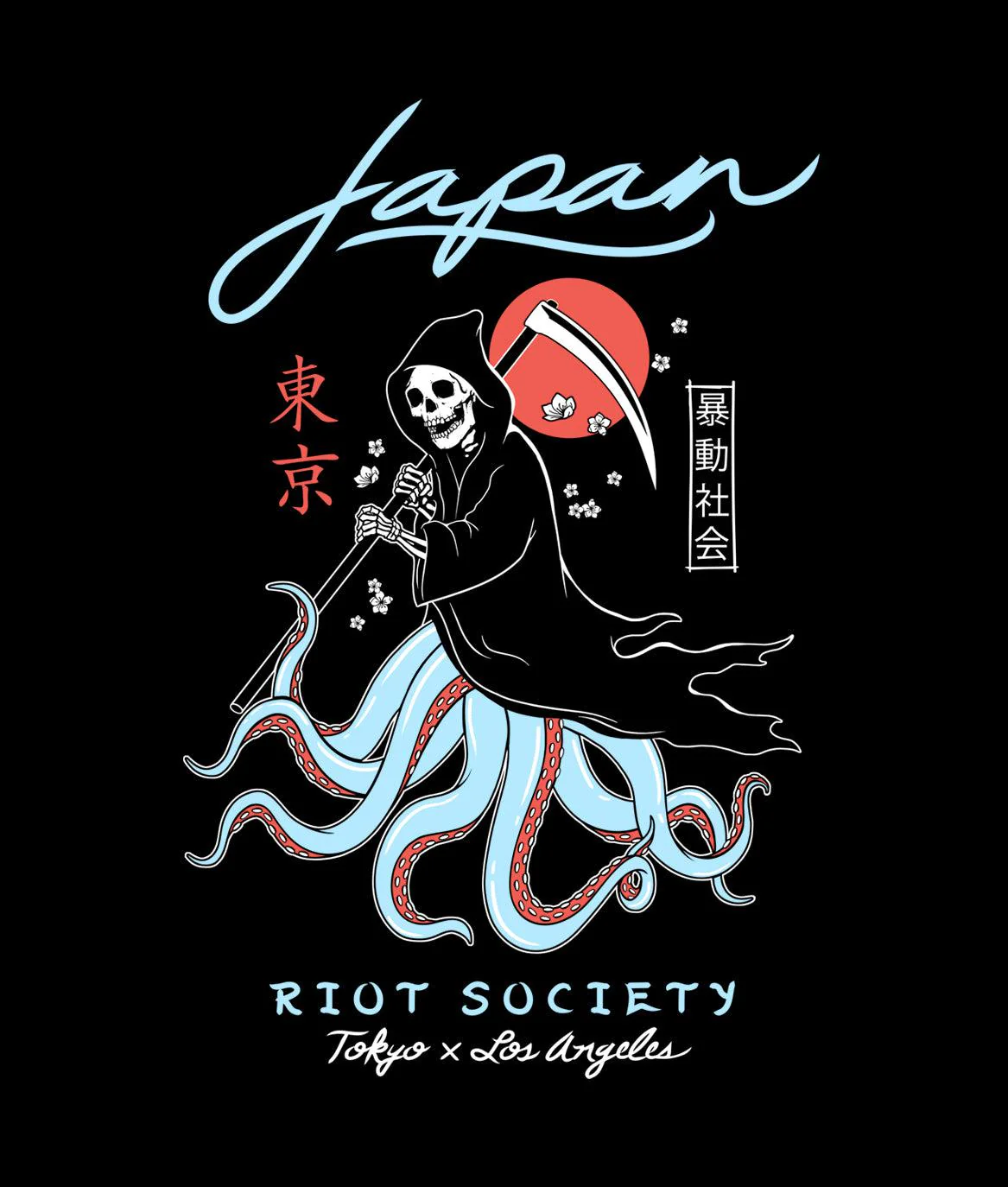 Japan Reaper Octopus Mens T-Shirt