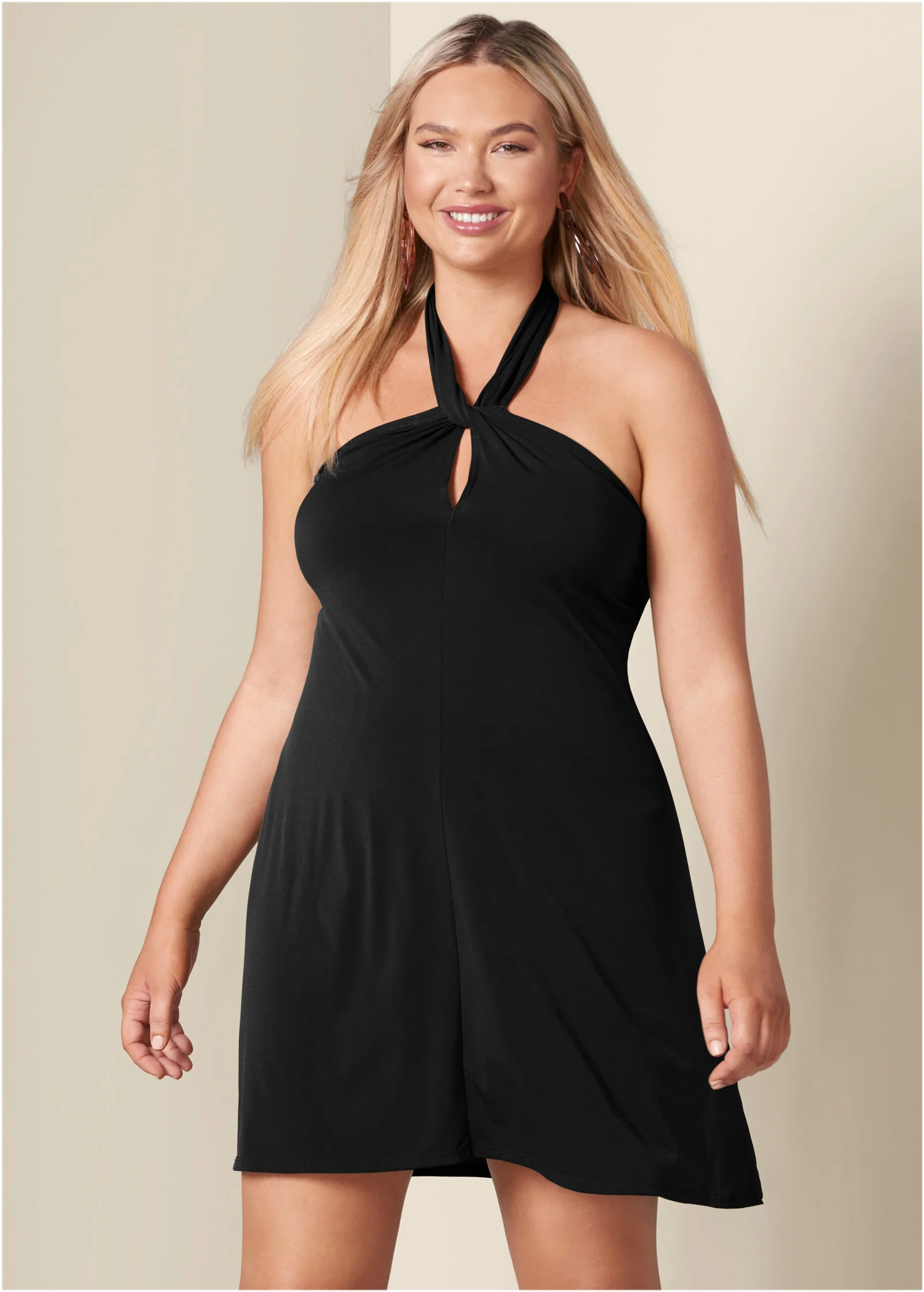 Halter tie dress - Black