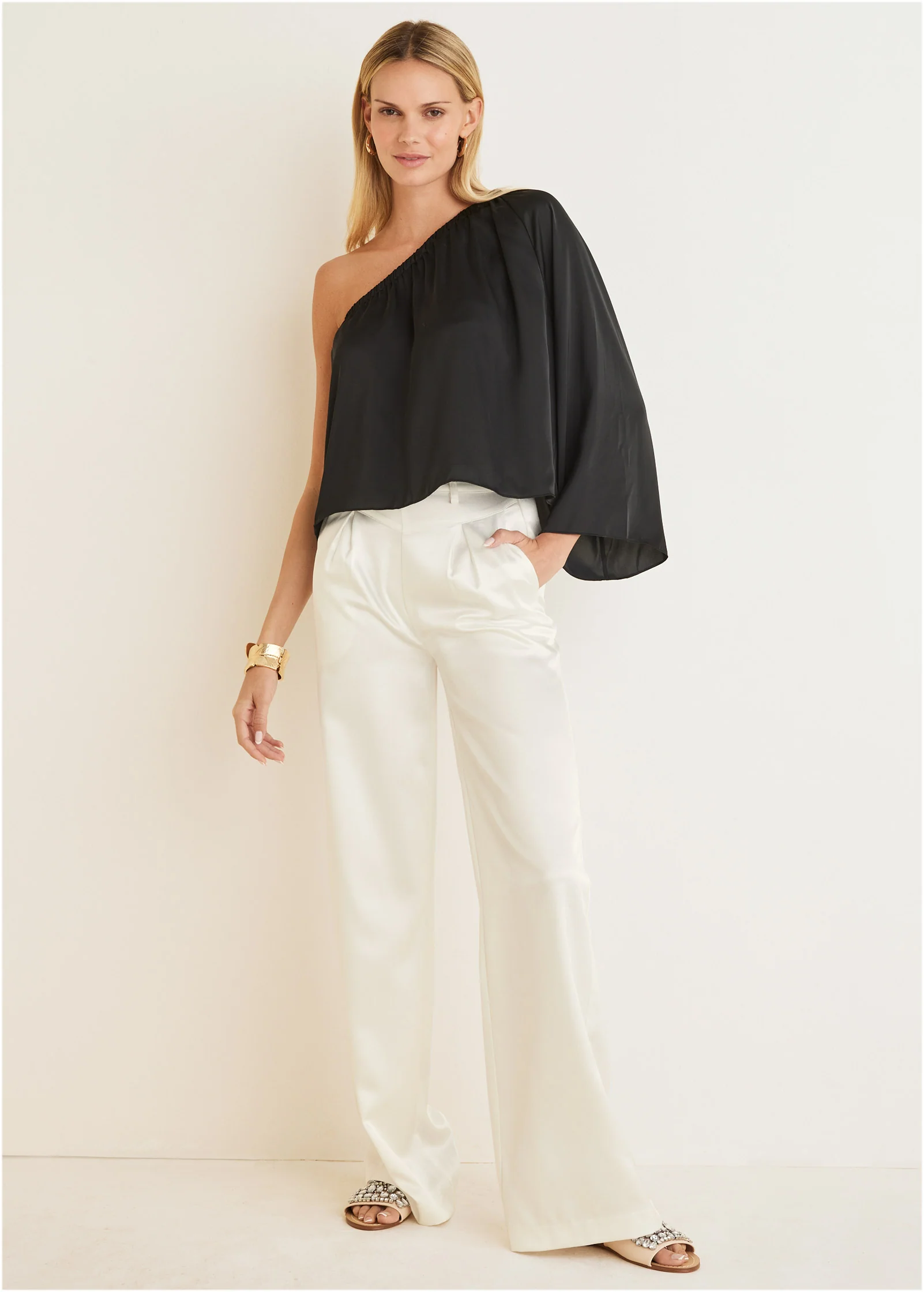 One shoulder top - Black
