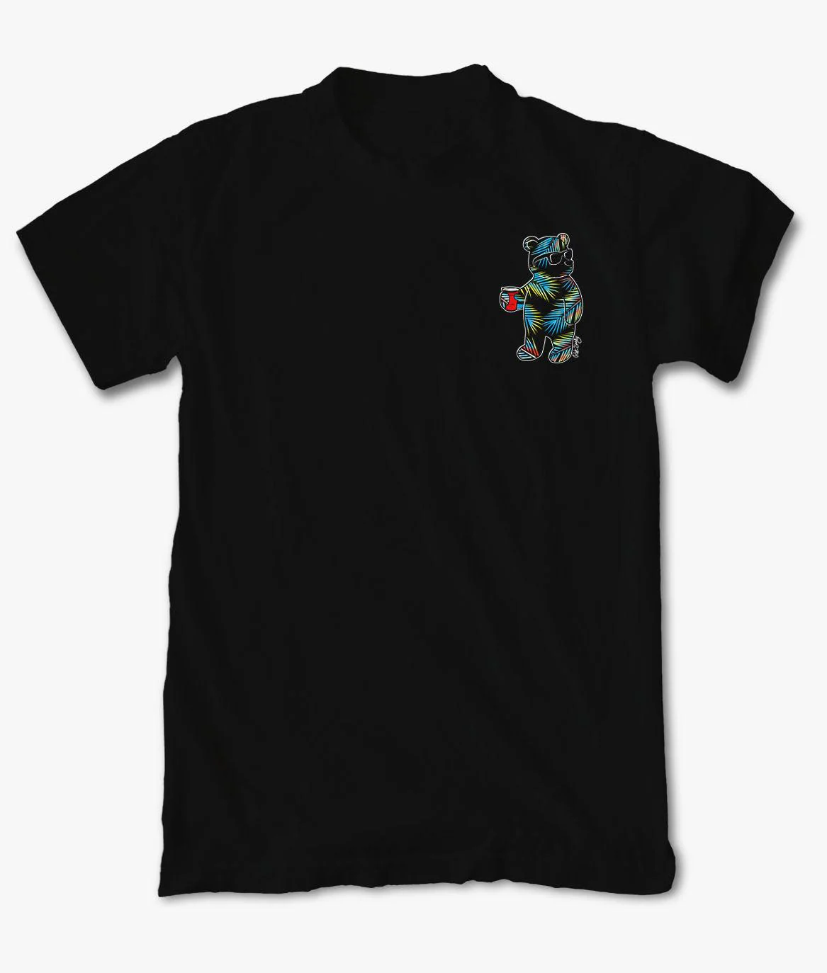 Tropical Palms Bear Mens T-Shirt