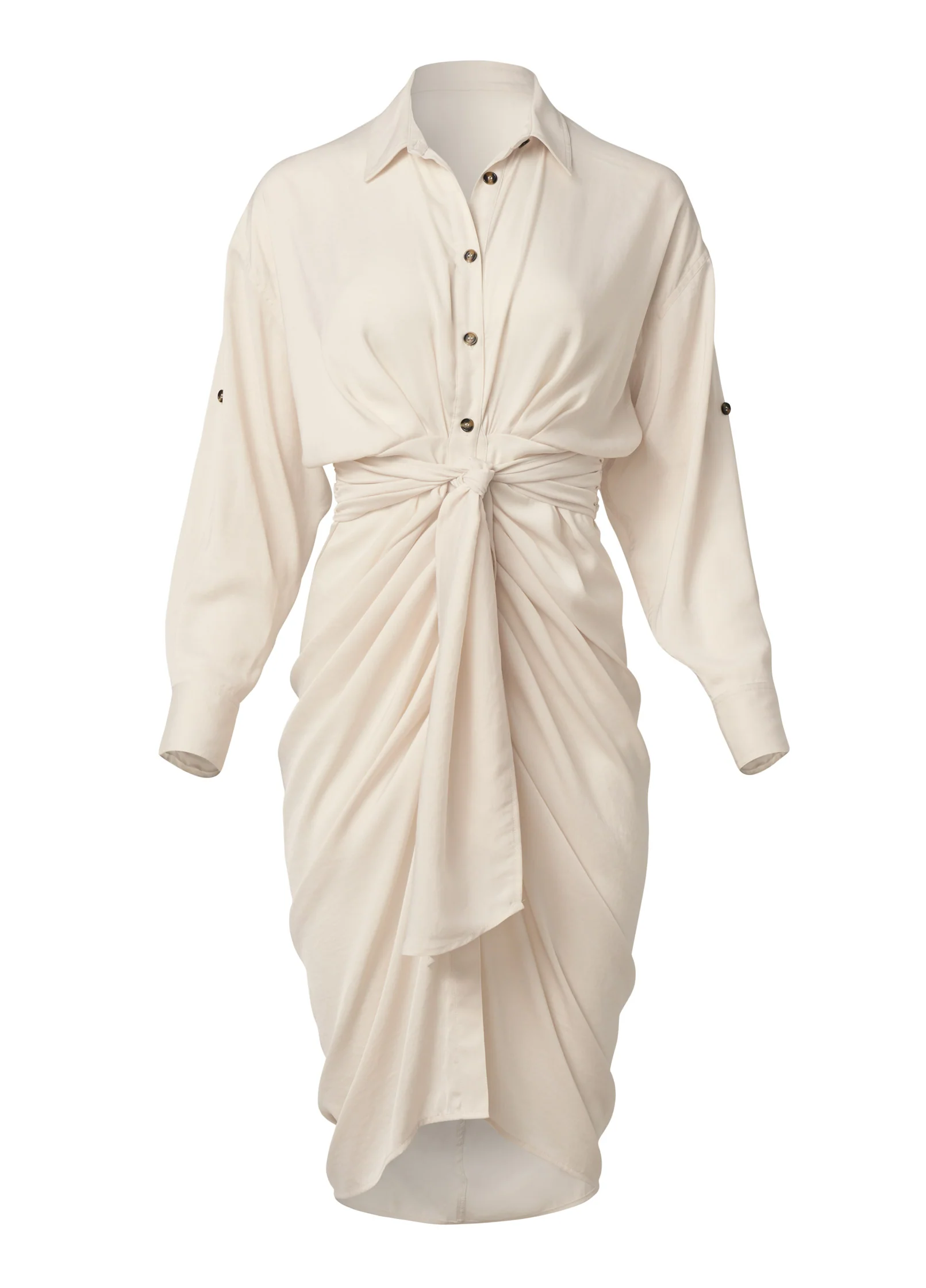 Button-front shirt dress  - Off White