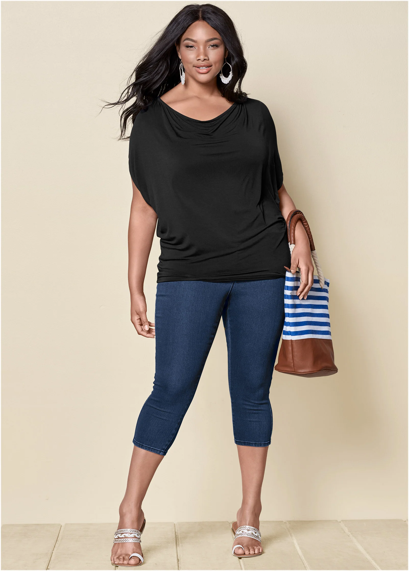 Basic flounce top - Black