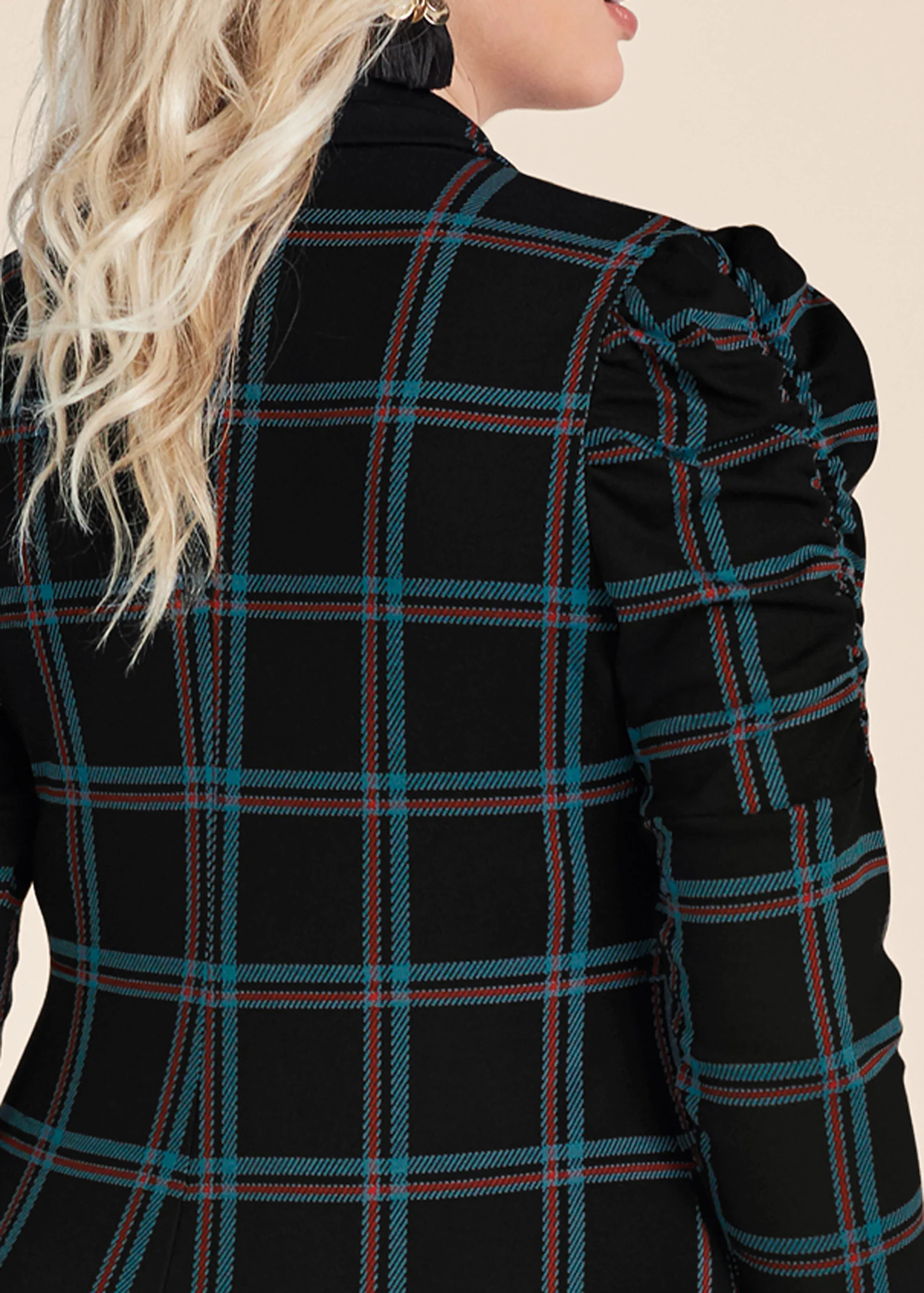 Plaid blazer dress - Black Multi