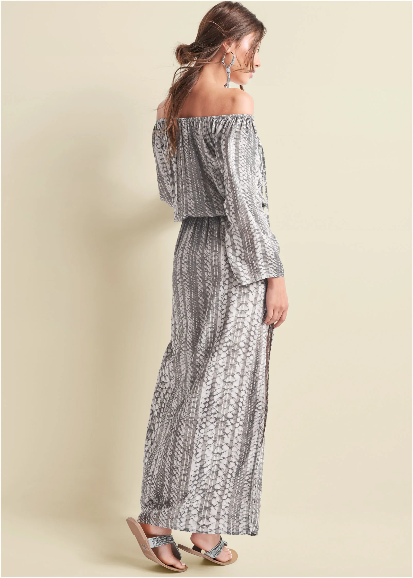Strapless maxi dress - Cream