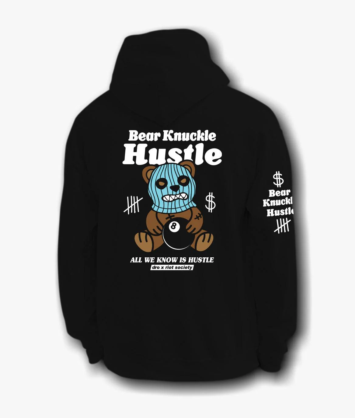 Dro x Riot Society Bear Knuckle Hustle Mens Hoodie