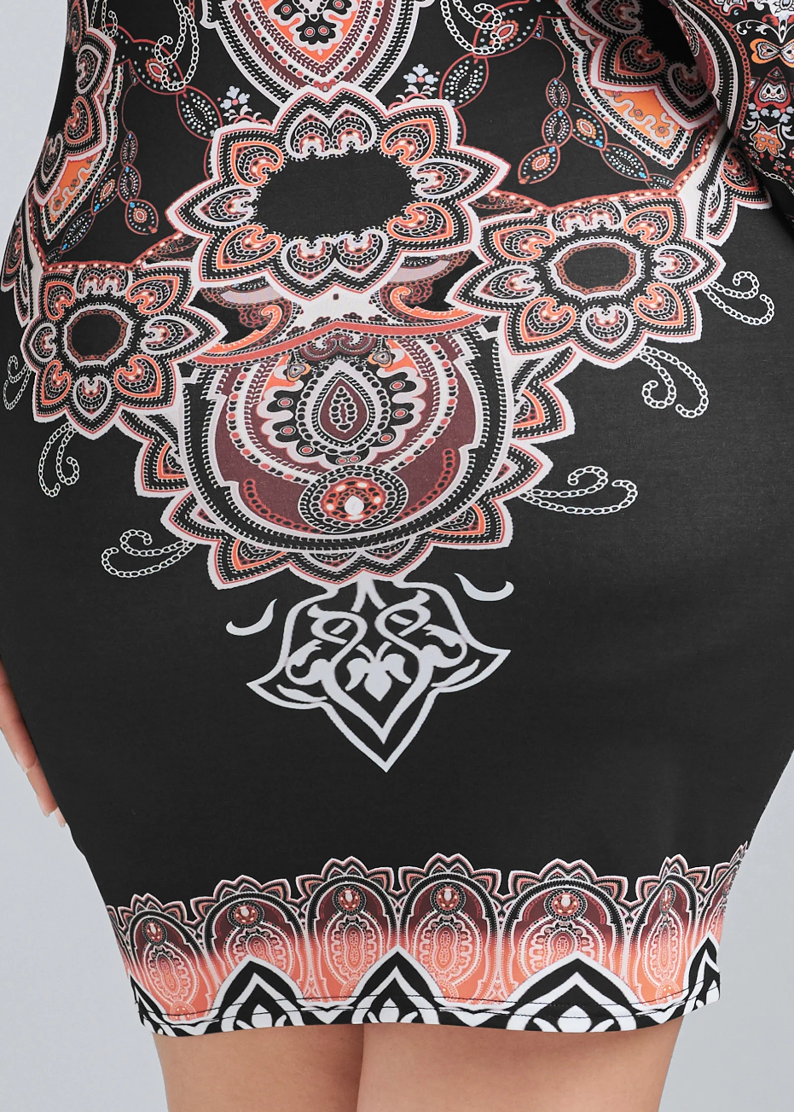 Paisley cold-shoulder dress - Black Multi