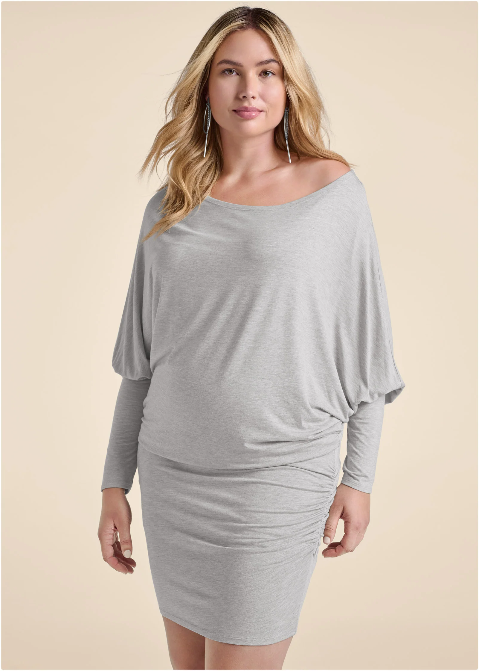 Off-shoulder dress - Heather Grey