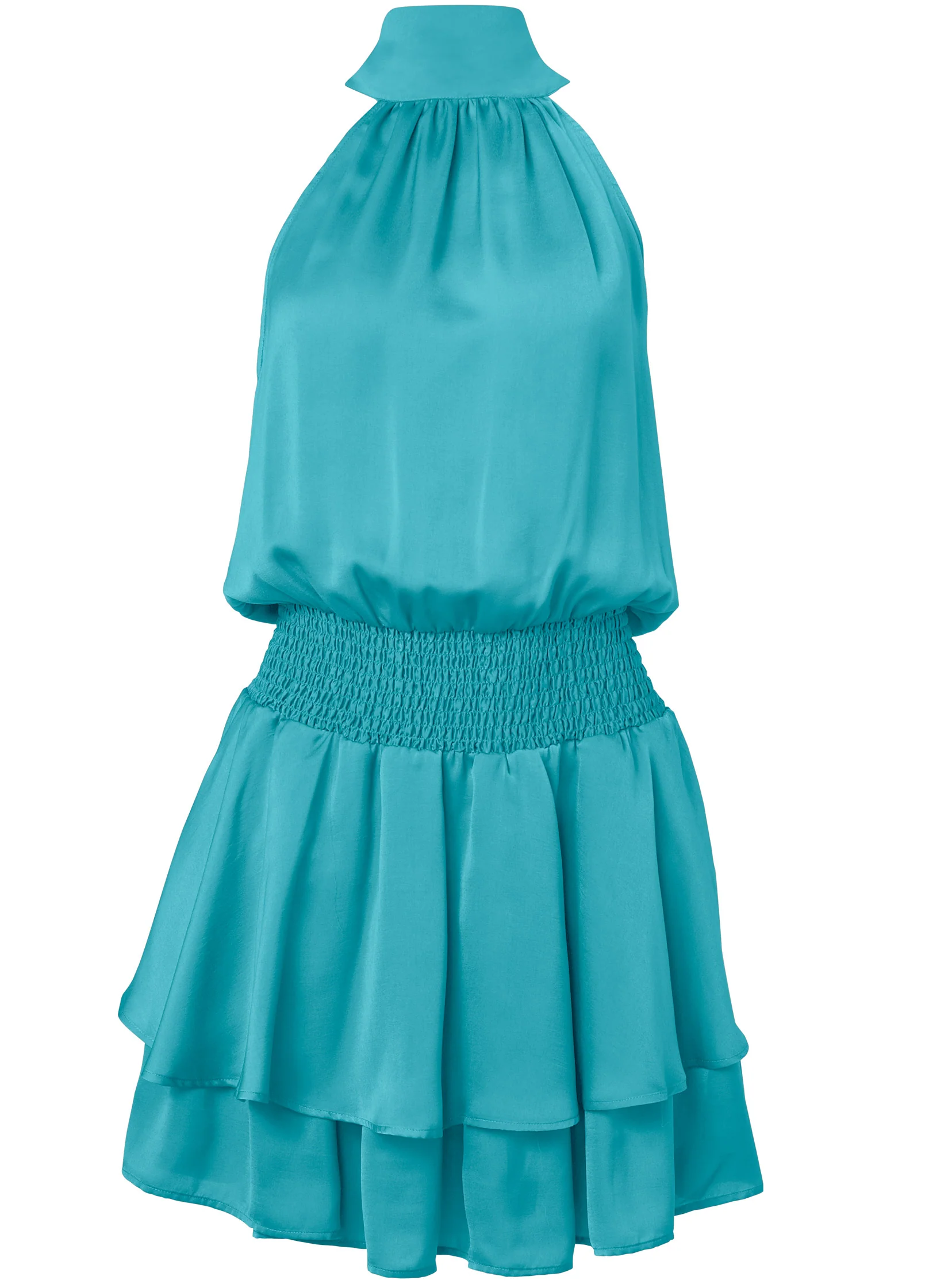 High neck mini dress - Aqua