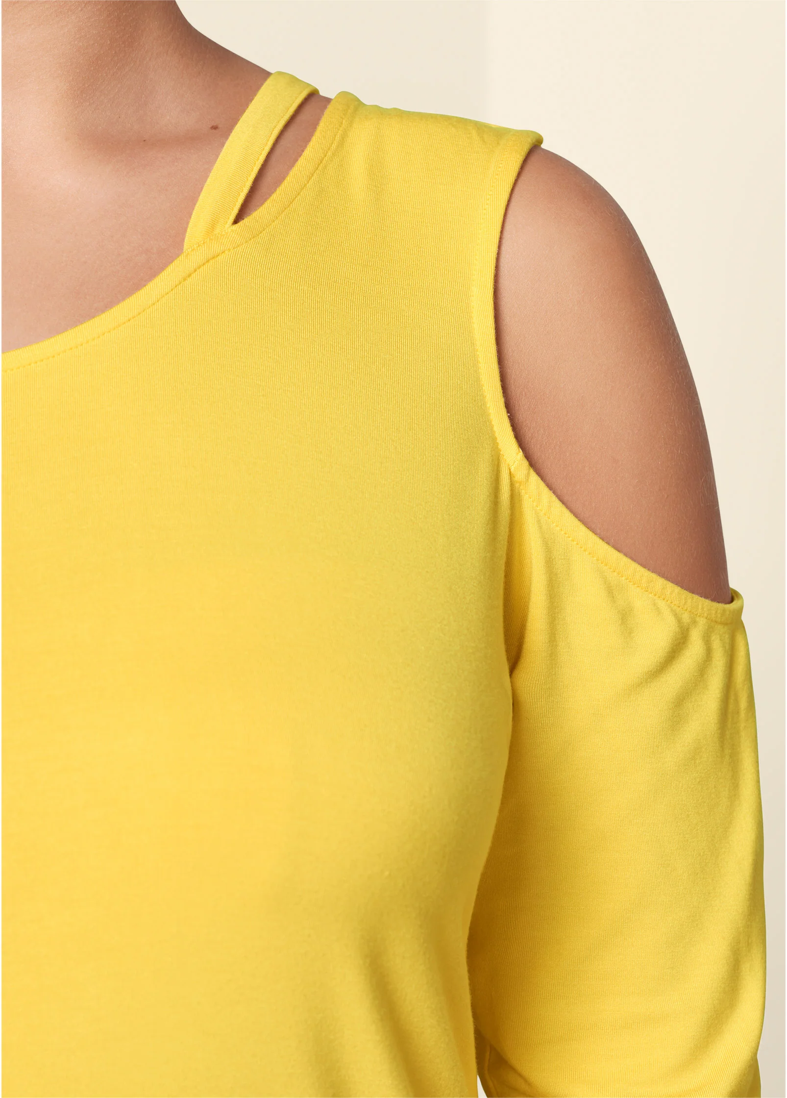 Strappy cold-shoulder top - Yellow