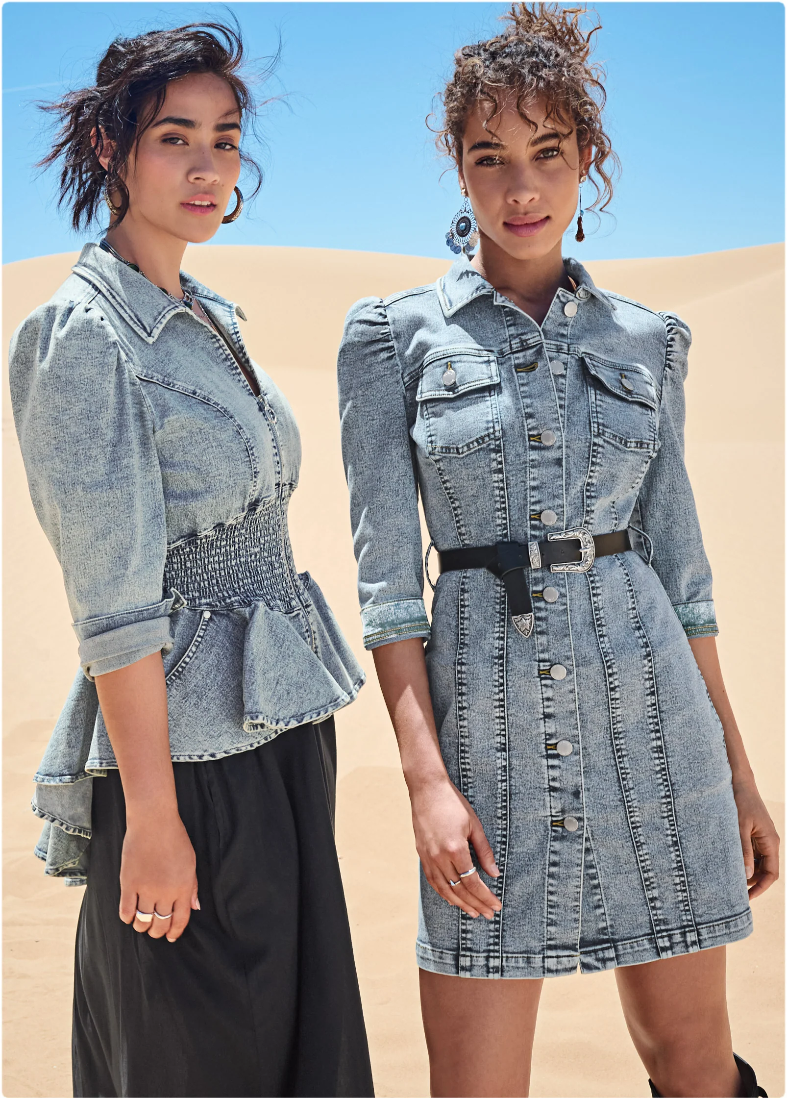 Button-up denim dress - Cool Wash