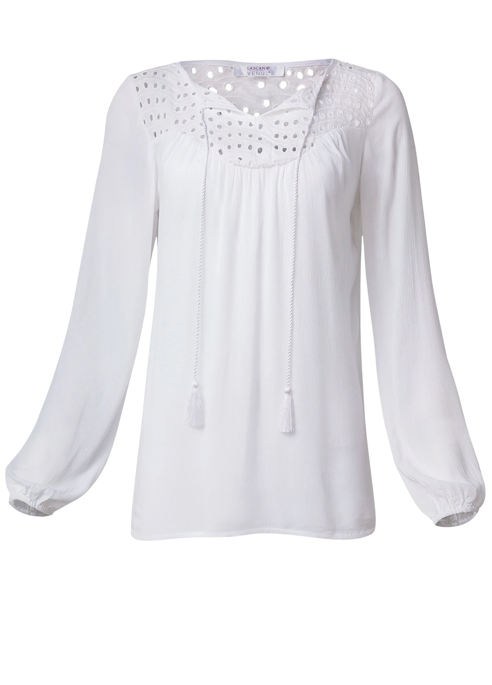 Oversize tie-front blouse - White
