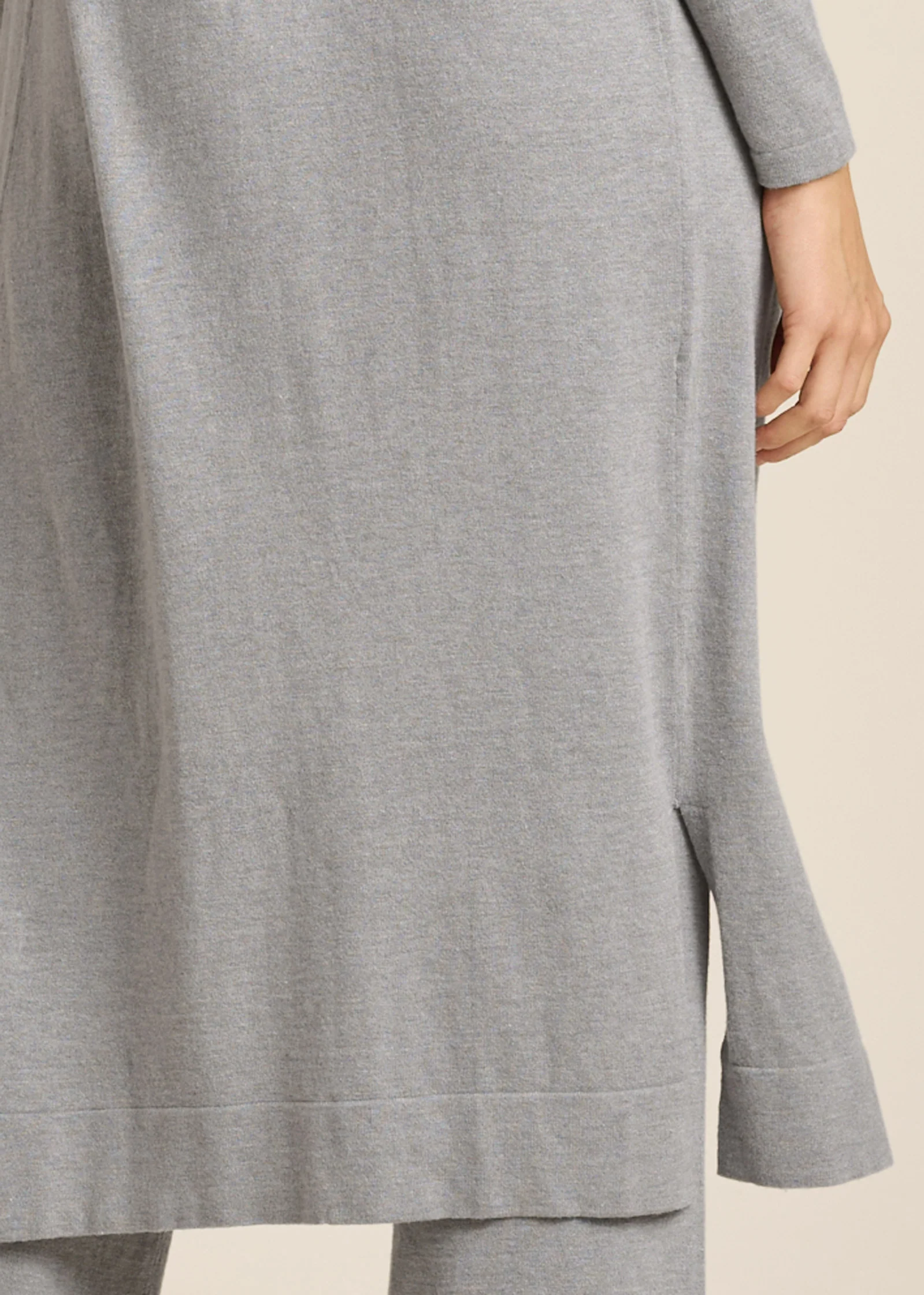 Knit Fitted Cardigan - Heather Grey