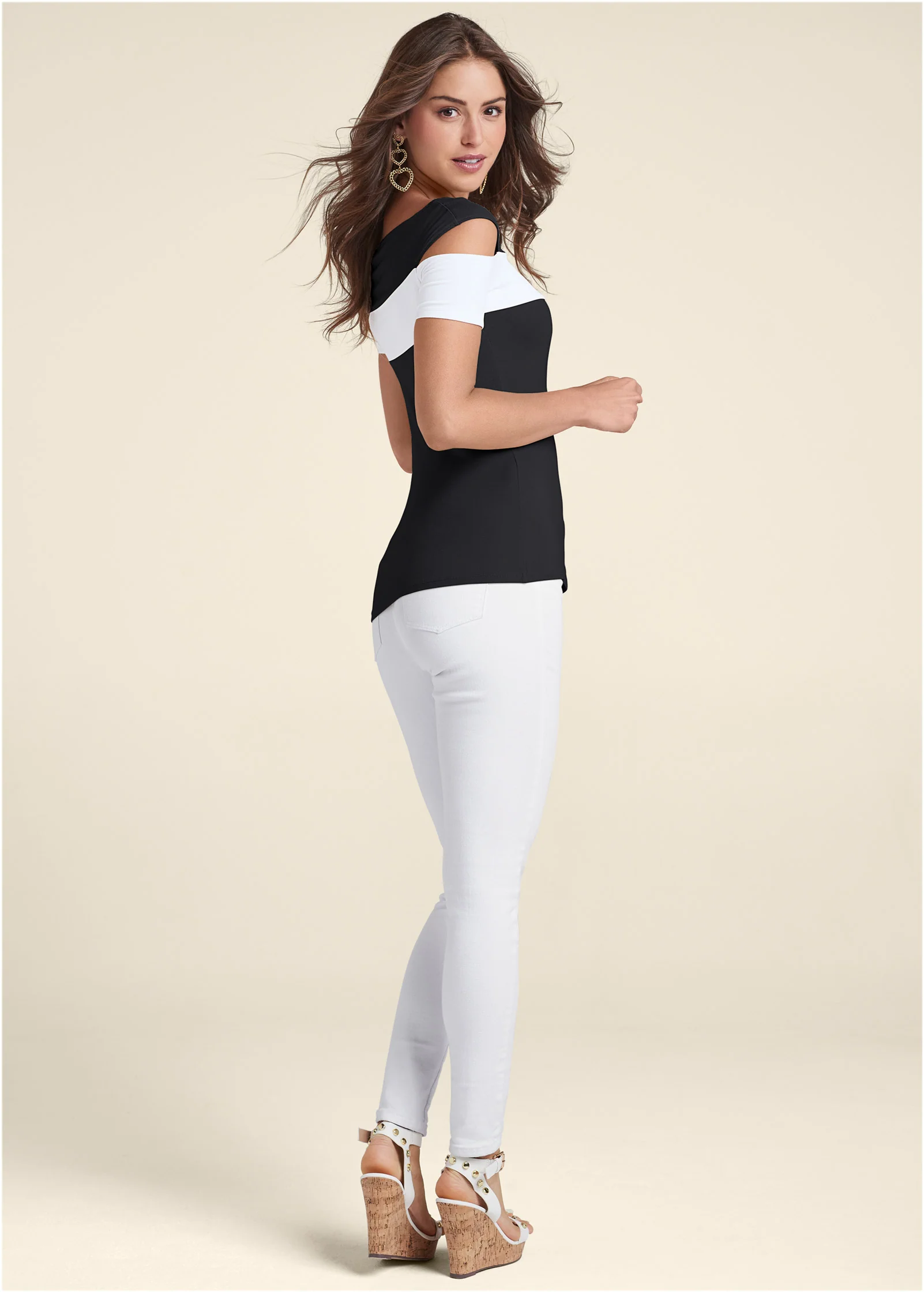 Color block top - Black & White