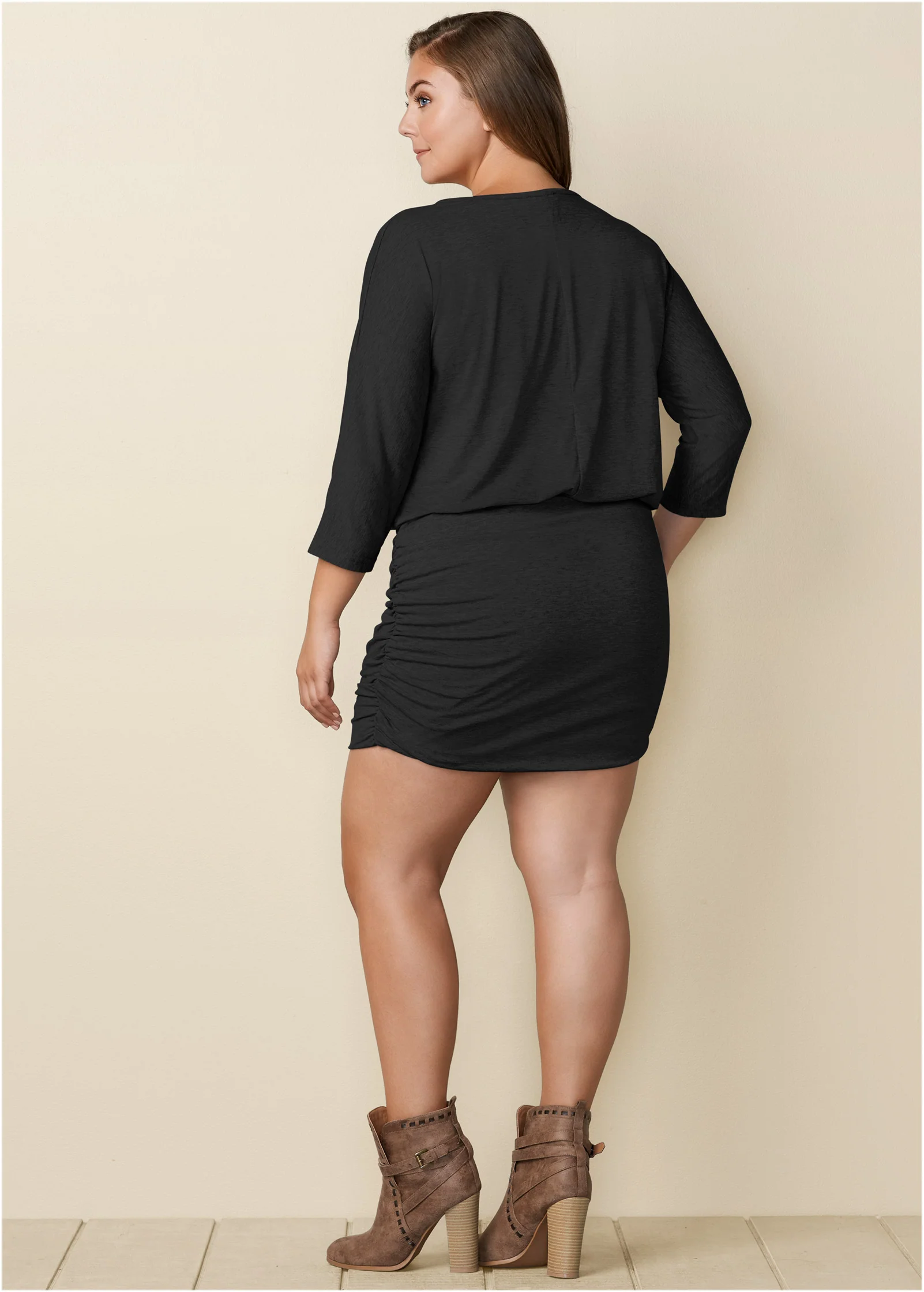 Ruched detail dress - Black