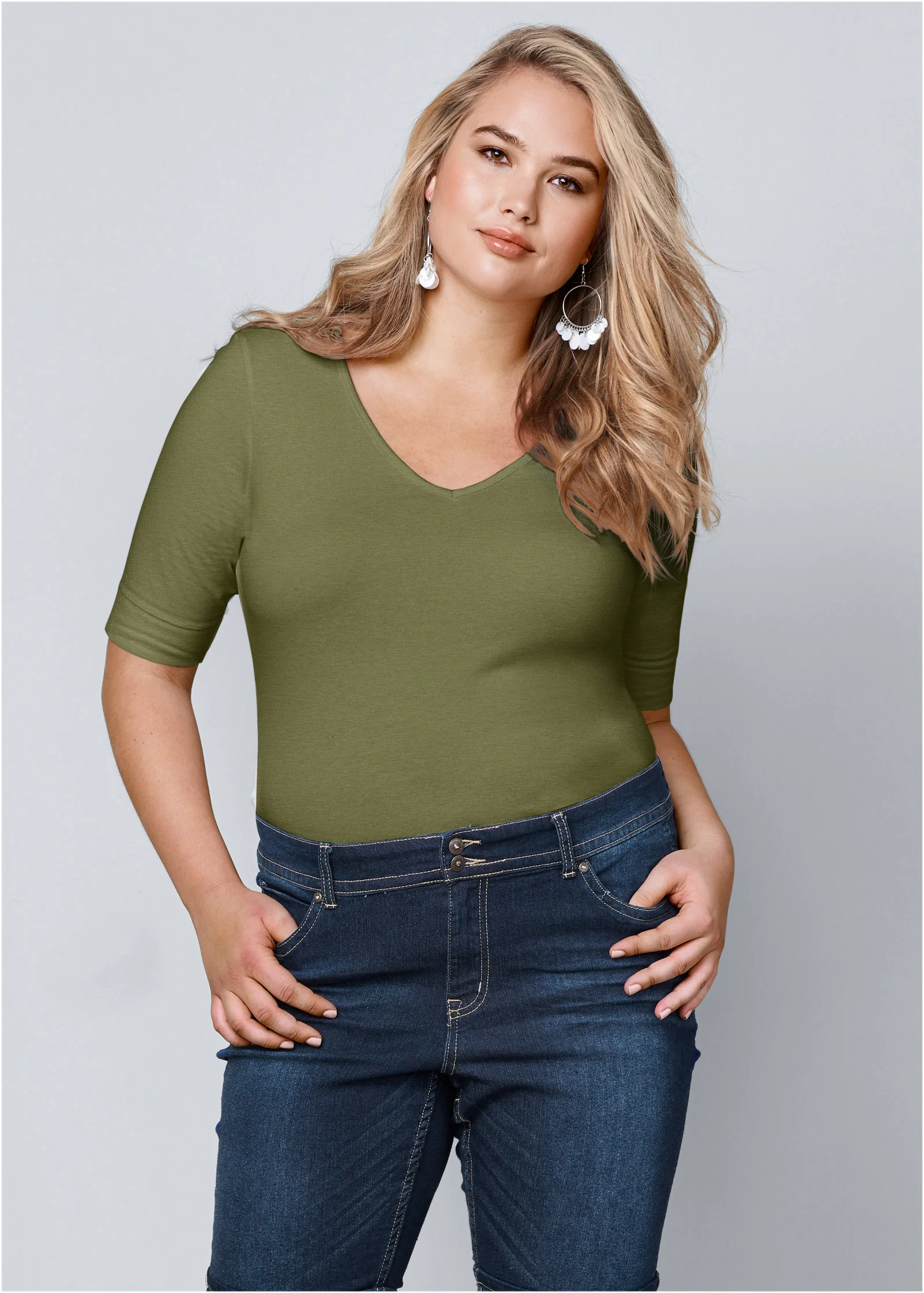 Long and lean tee - Olive