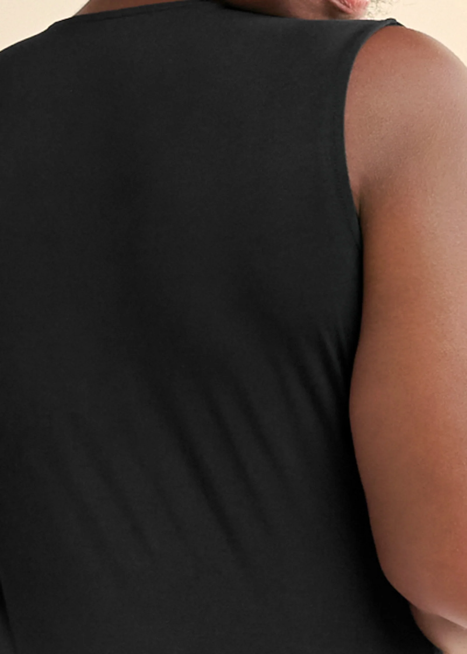 Plunging neckline bodysuit - Black