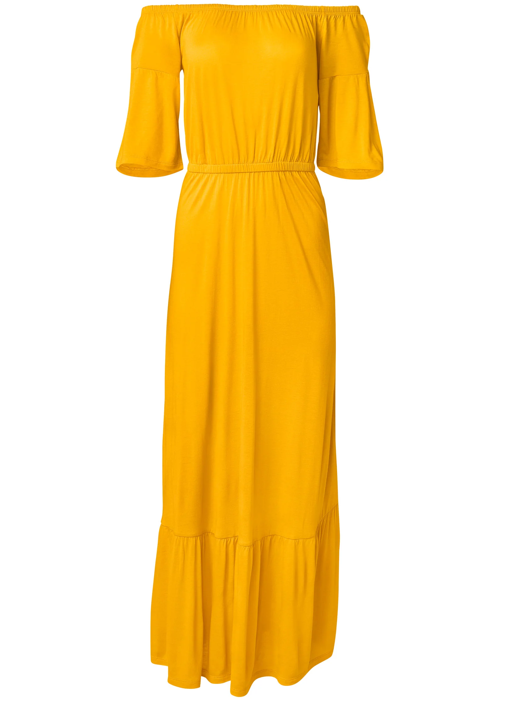 Off-The-Shoulder Maxi Dress - Yellow