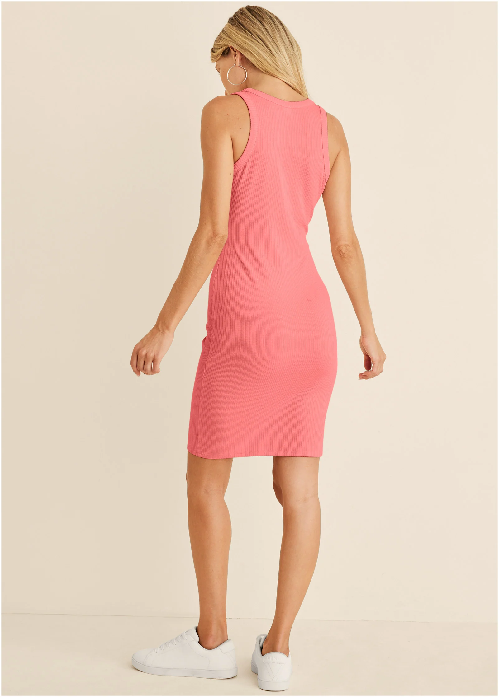 FlexRib Mini Dress - Coral