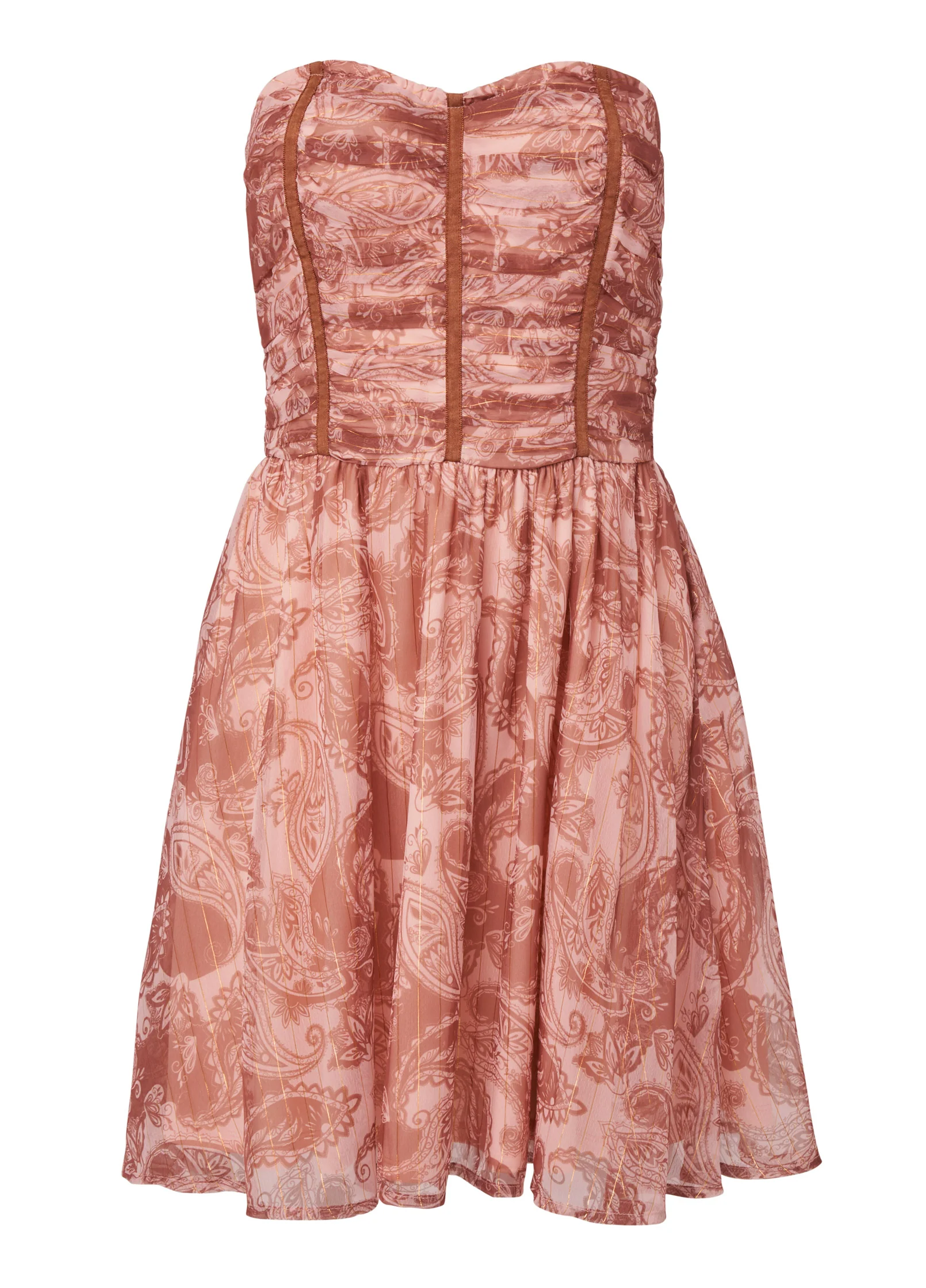 Paisley chiffon mini dress - Blush Multi