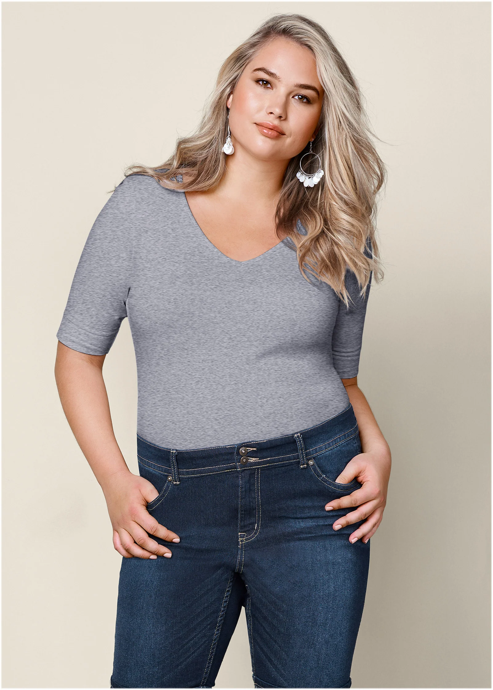 Long and lean tee - Light Heather Grey