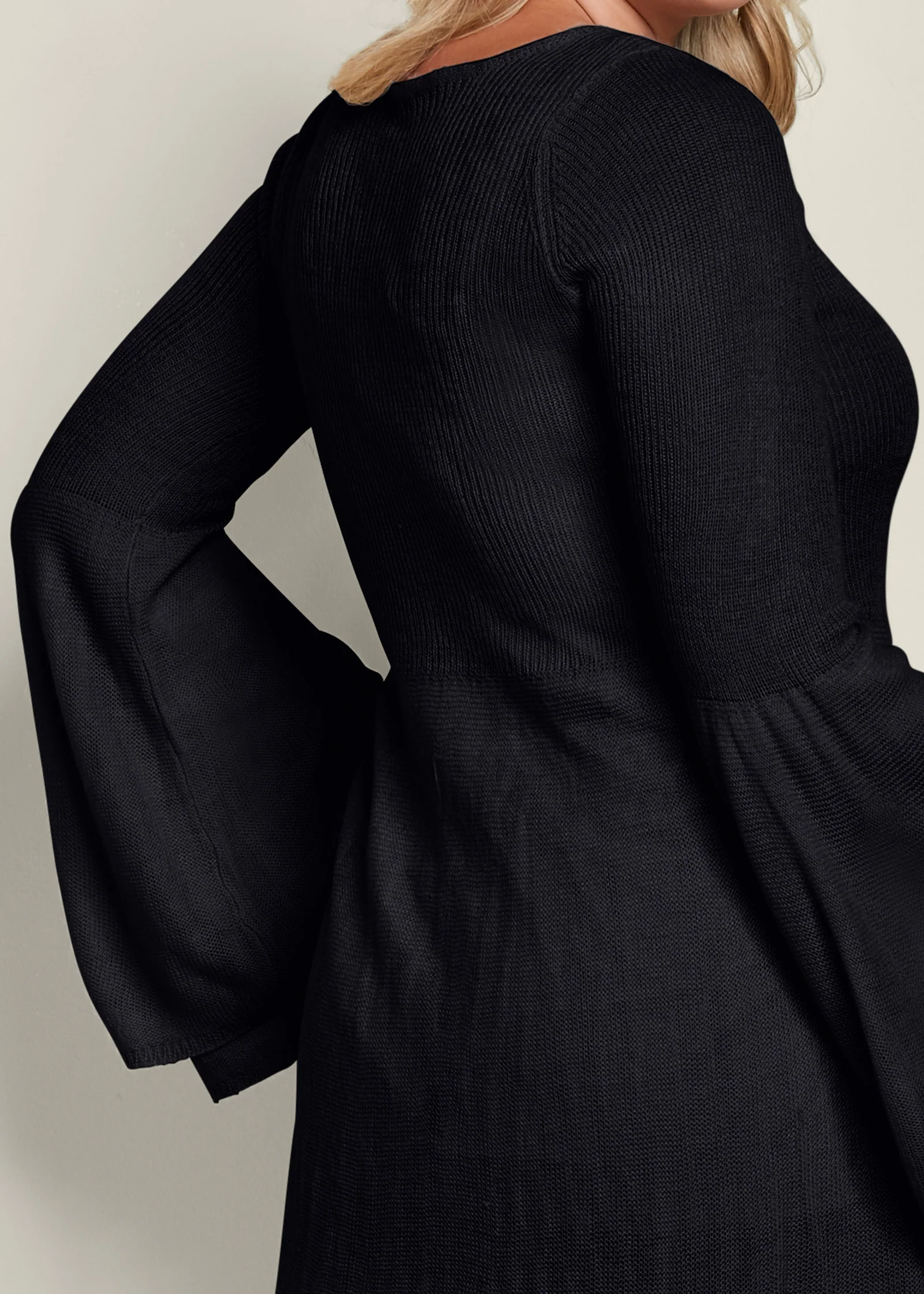 Boho sweater dress - Black