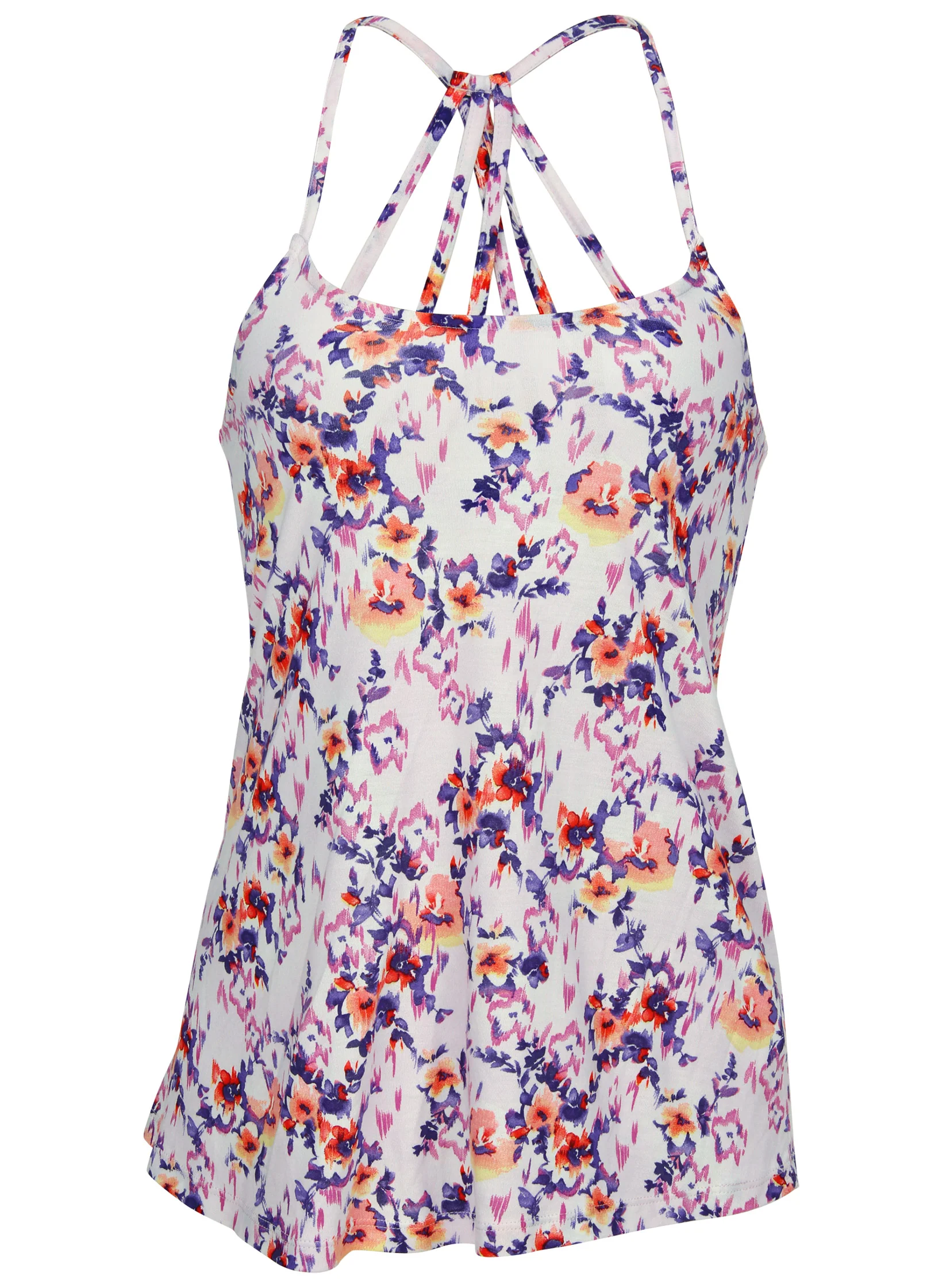 Back detail printed tank - Pink & Purple