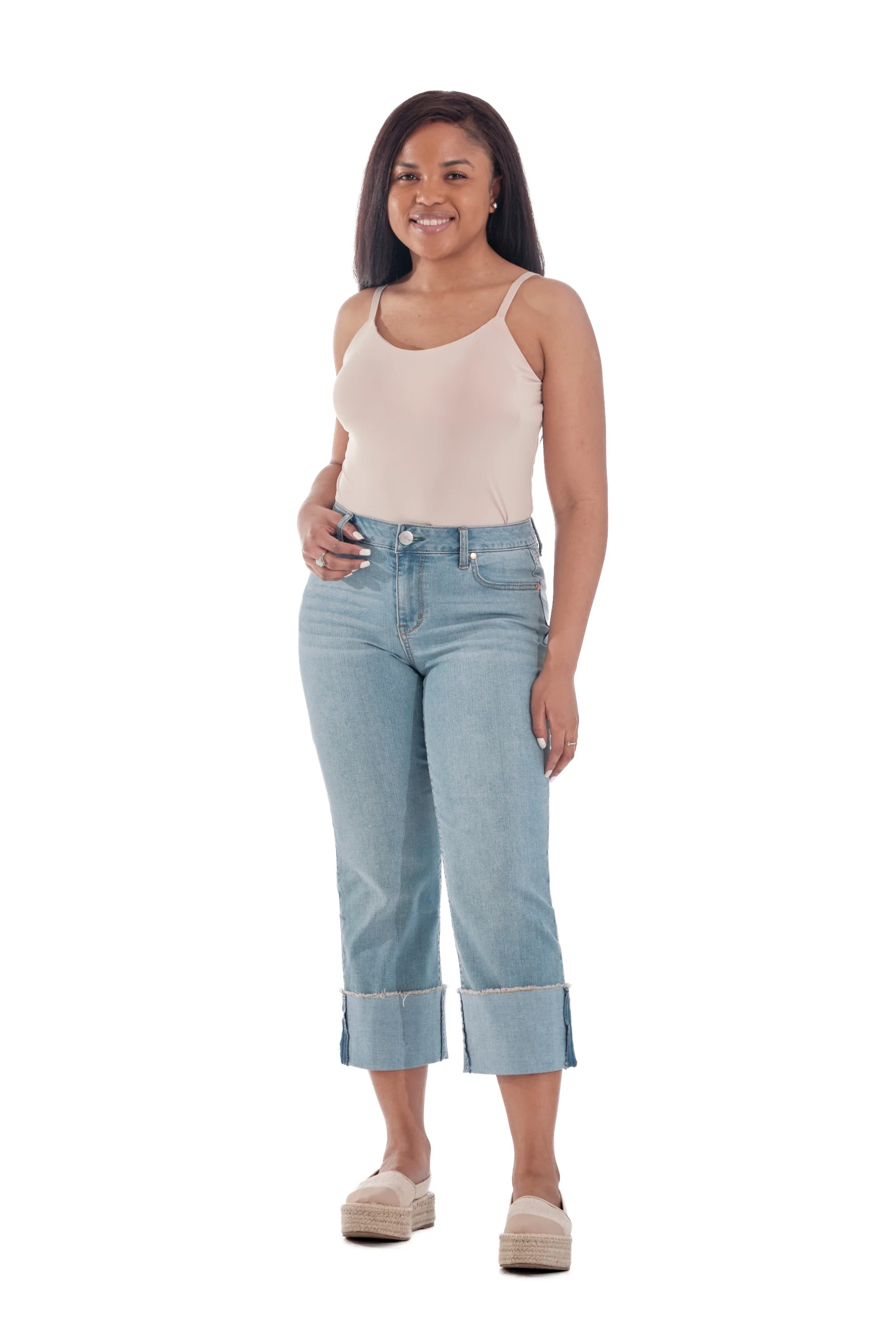 Petite Eco Cuffed Crop Straight in Caley