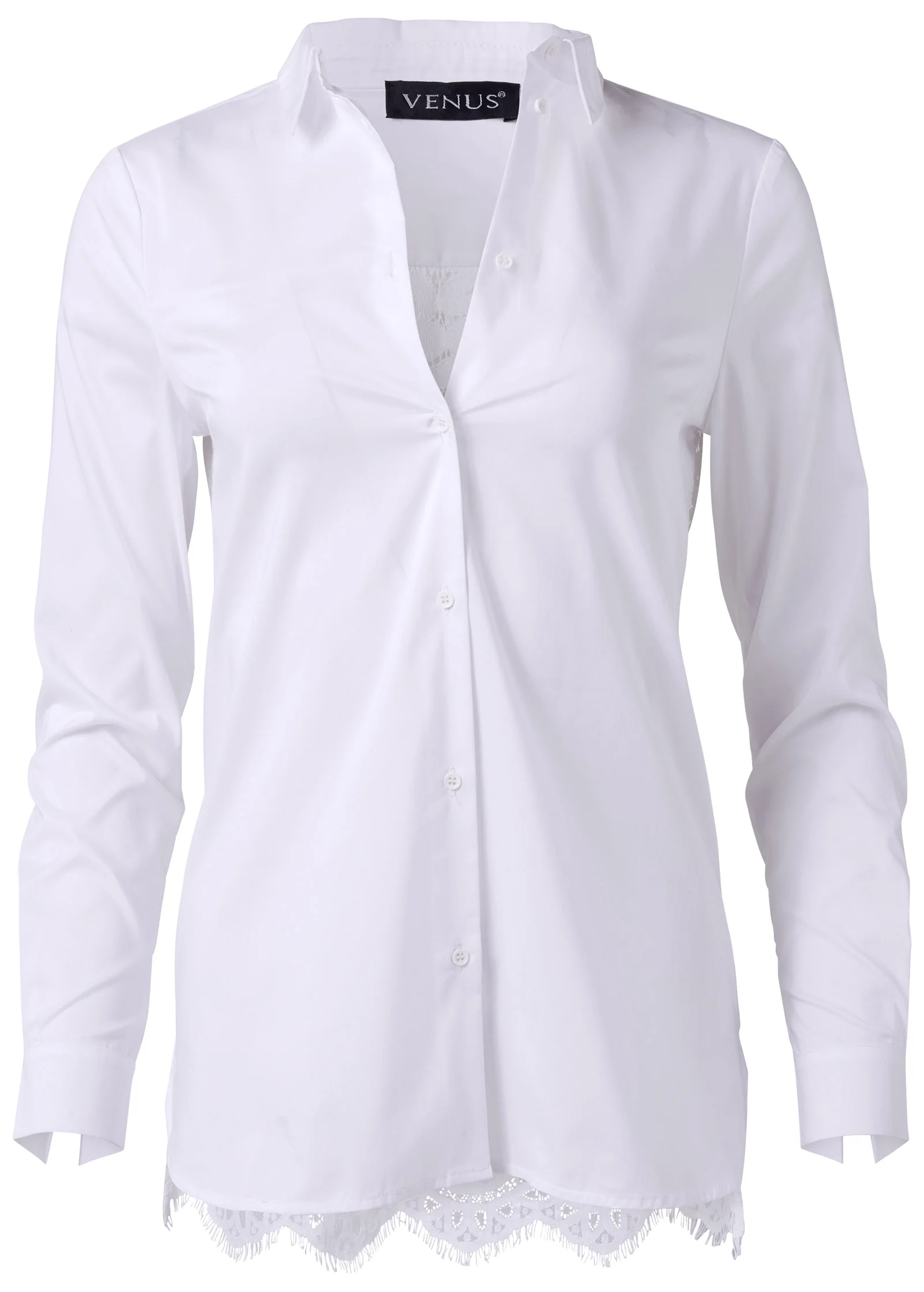 Lace back blouse - White