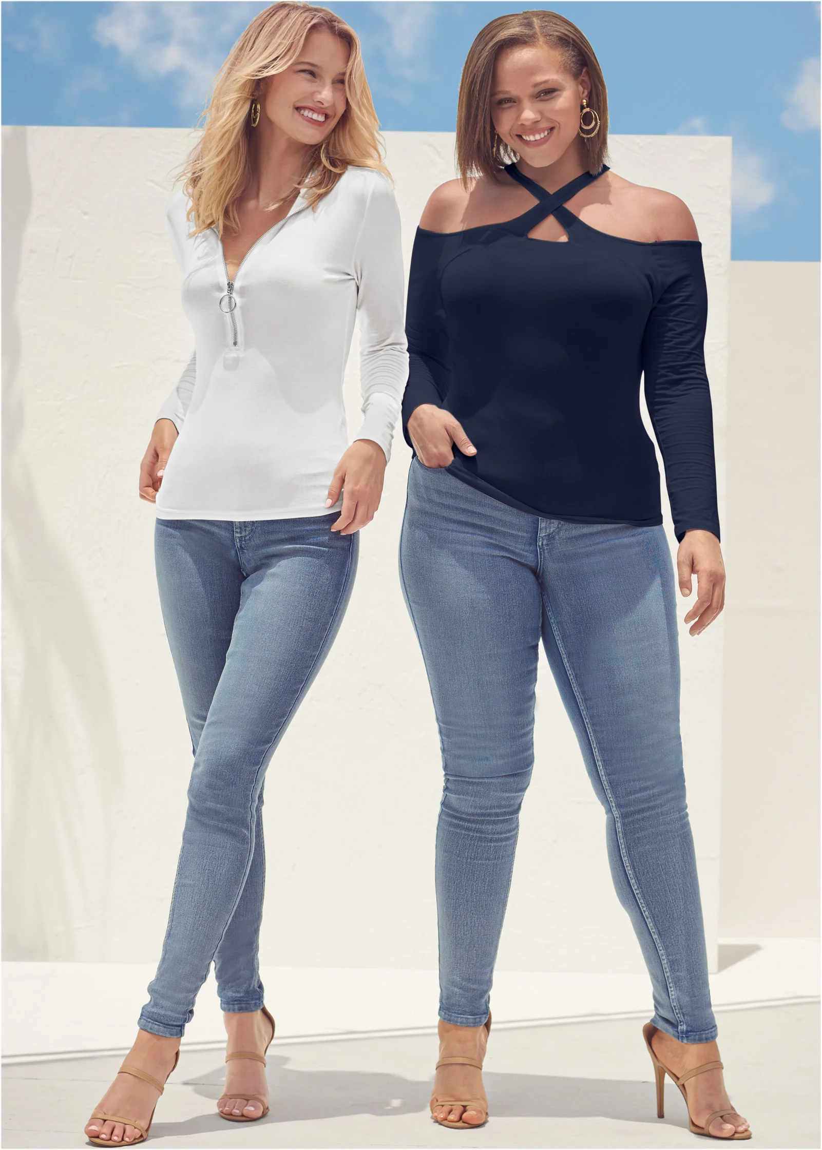 Crisscross neck top - Navy