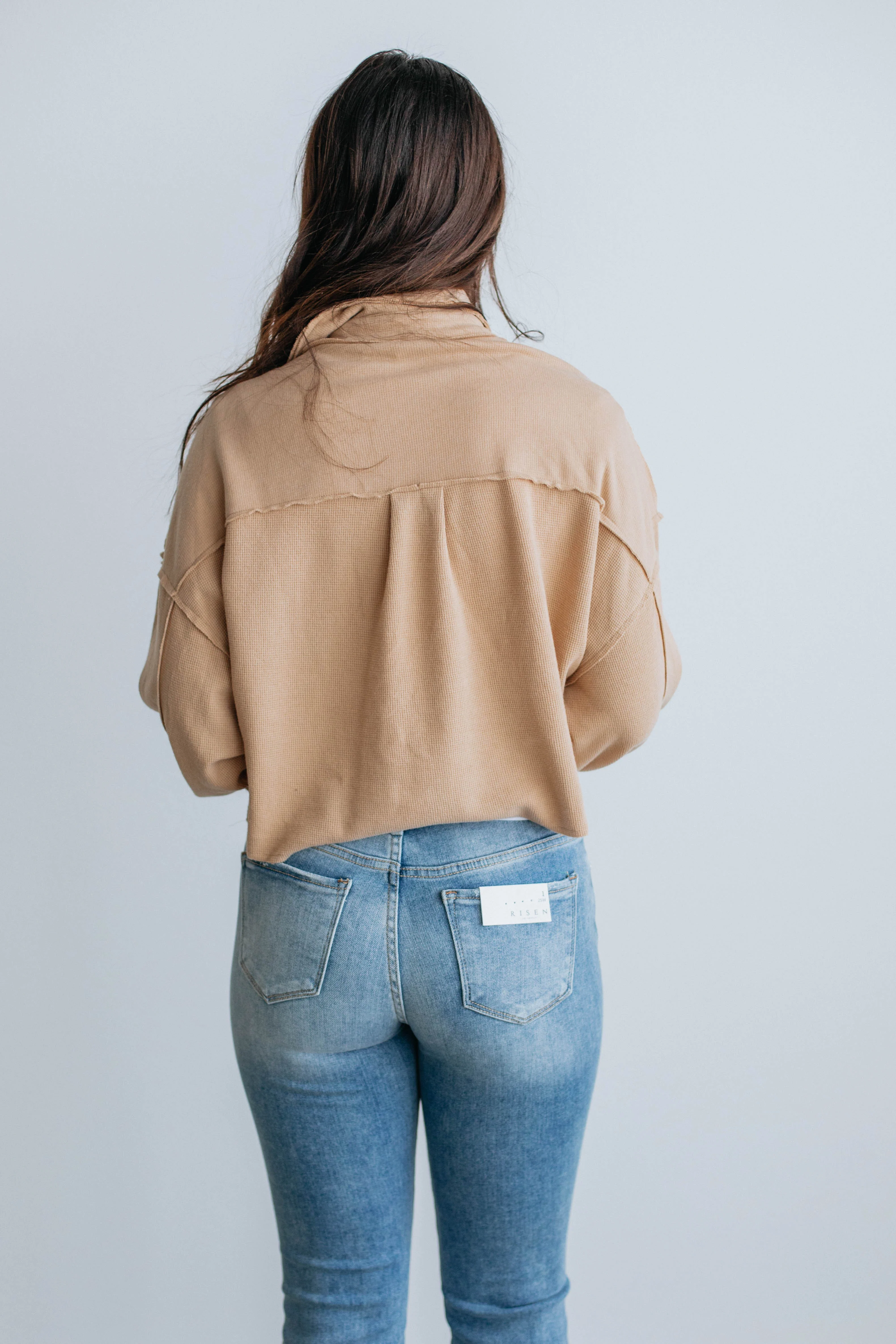 Benny Cropped Shacket - Biscotti