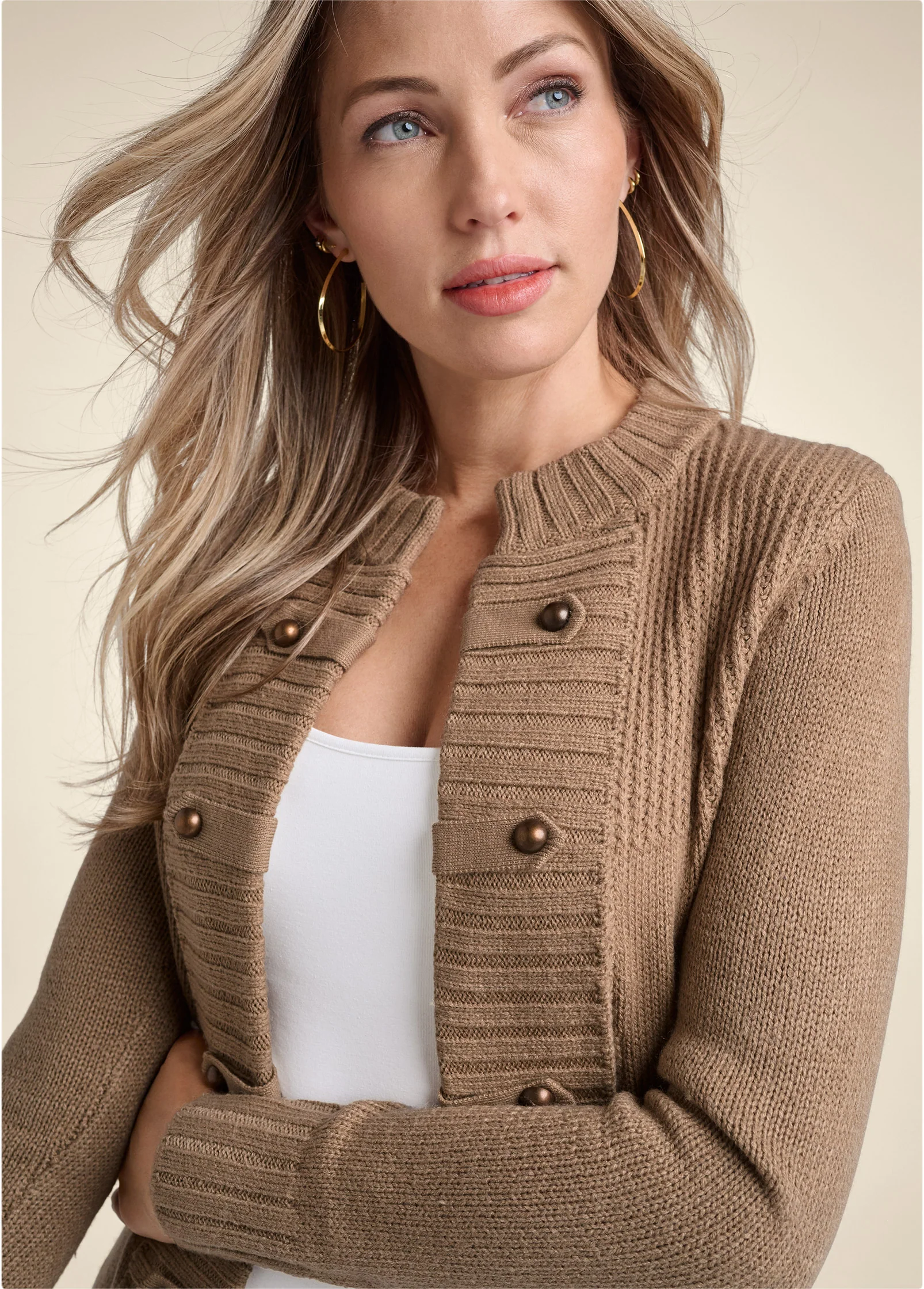 Tab button detail duster - Oatmeal