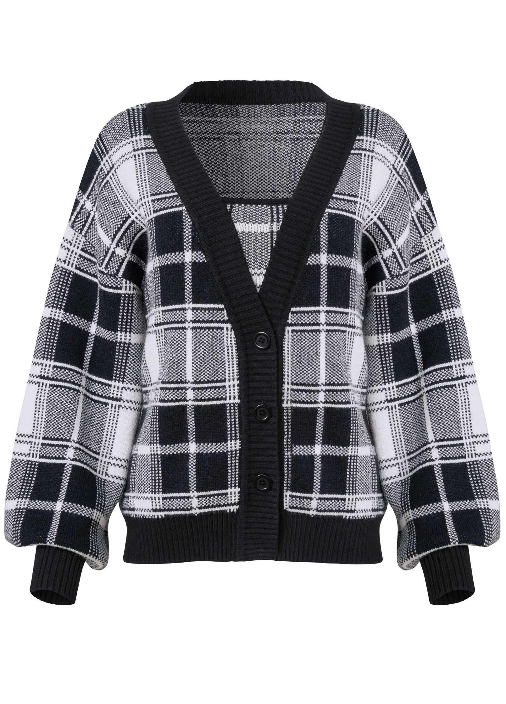 Plaid sweater set - Black & White